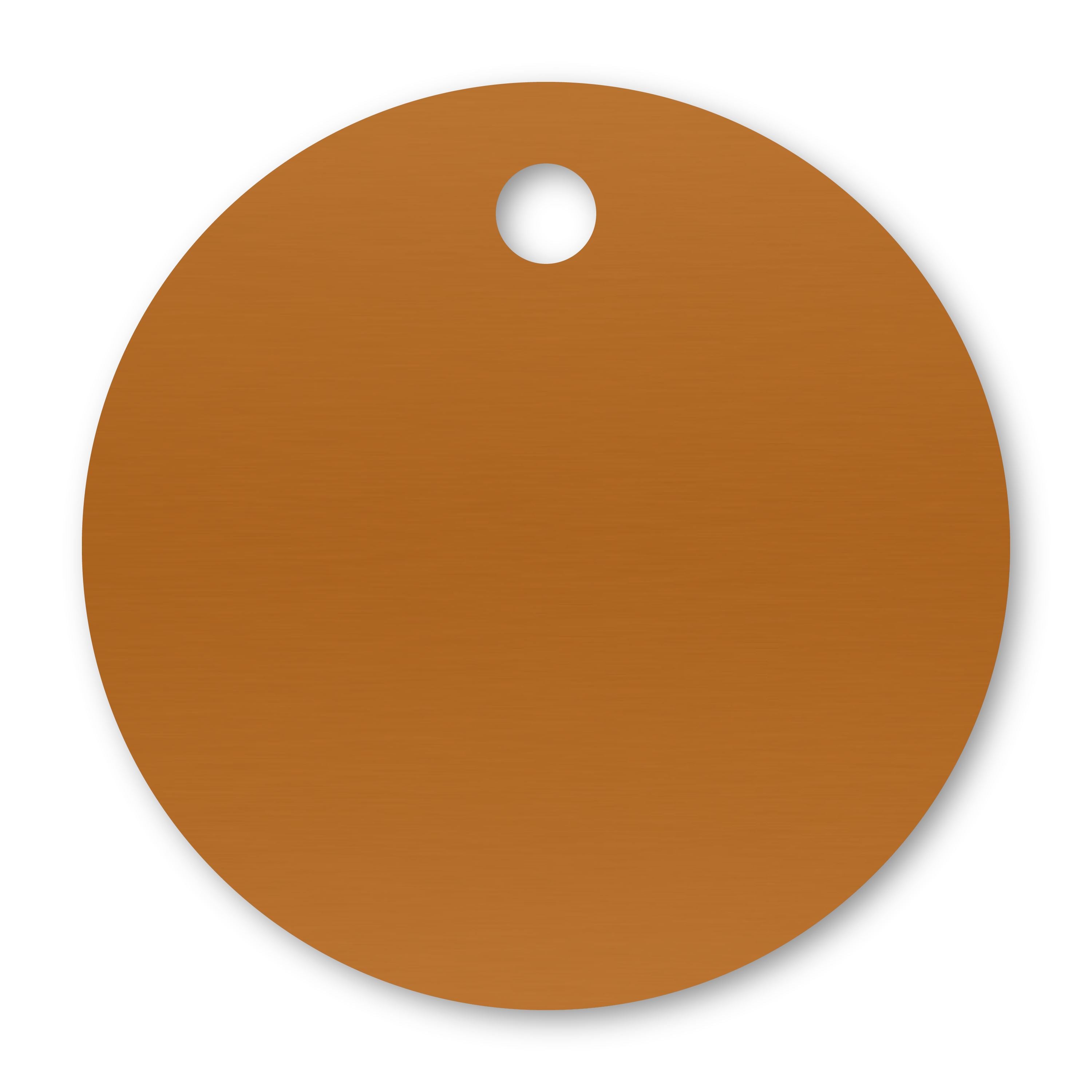 Anodized Aluminum Round Tags, 1-1/4 with 1/8 Hole, Laser Engraved