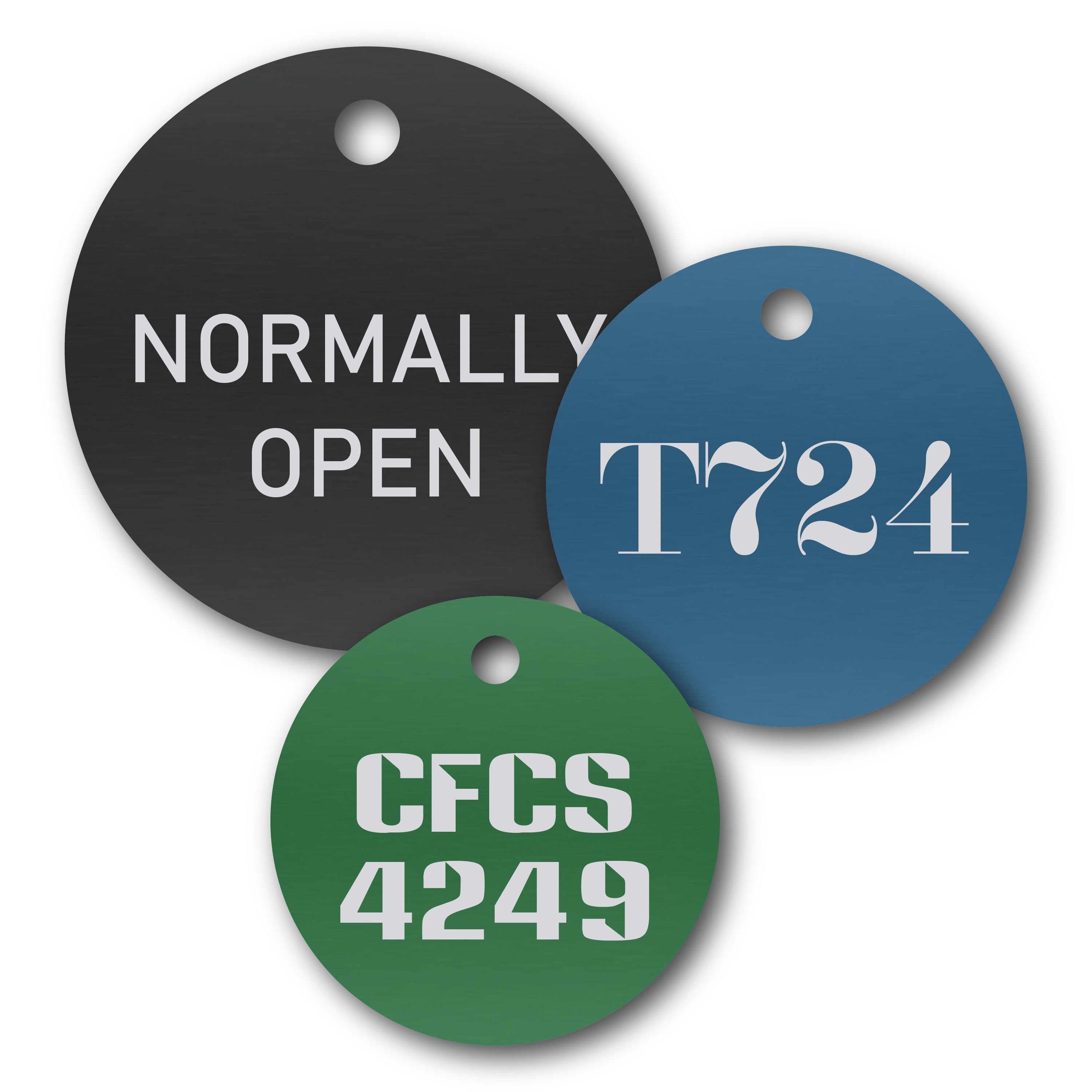Anodized Aluminum Round Tags, 7/8" with 3/32" Hole, Laser Engraved Metal Tags Craftworks NW 
