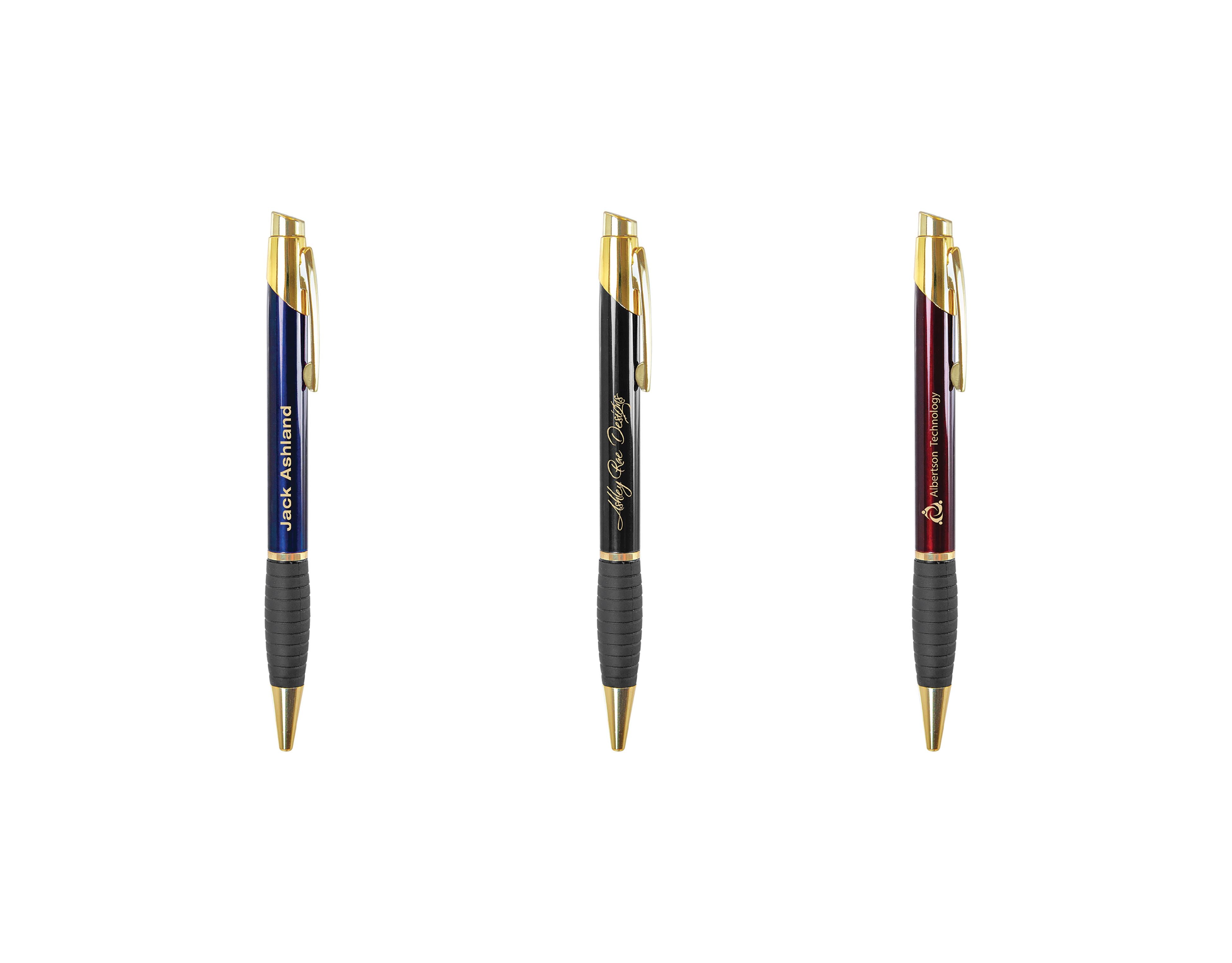 Brass Ballpoint Ink Pen with Gripper - Craftworks NW, LLC