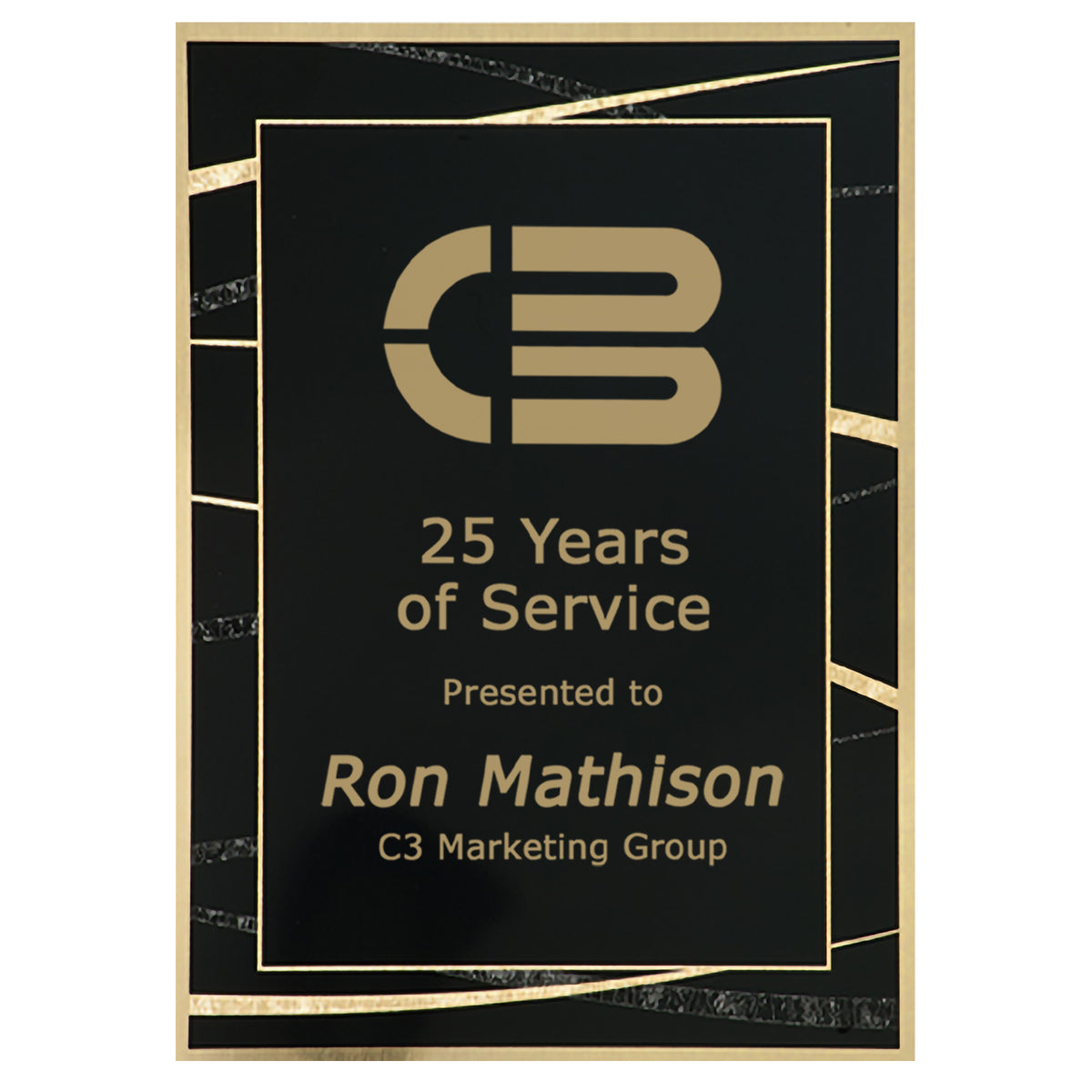 Brass Plated Steel Expression Plaque Plate, 5" x 7", Laser Engraved Plaque Plate Craftworks NW Black/Gold 