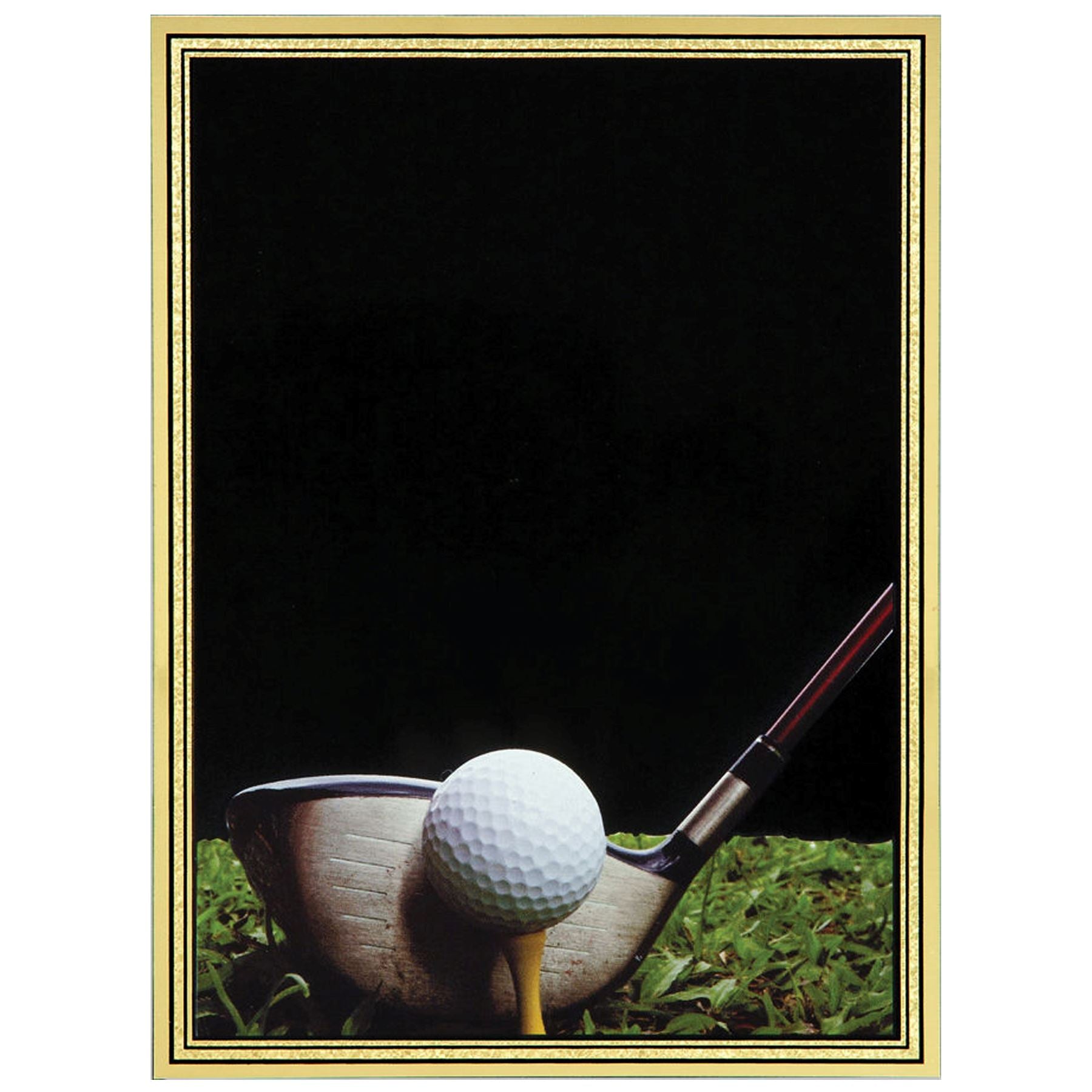 Brass Plated Steel Hi-Def Plaque Plate, Golf, 3 7/8" x 5 7/8" Plaque Craftworks NW 