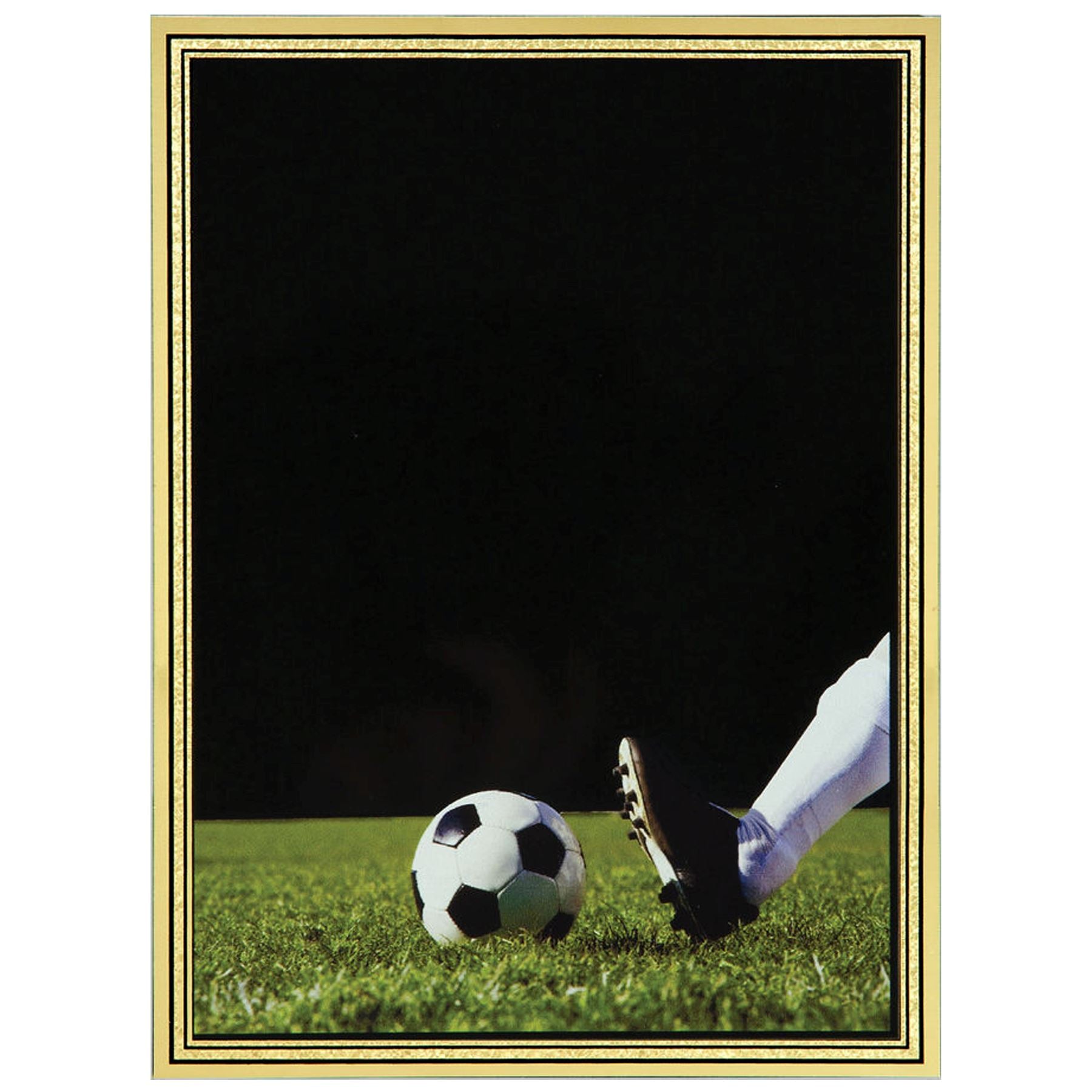 Brass Plated Steel Hi-Def Plaque Plate, Soccer, 3 7/8" x 5 7/8" Plaque Craftworks NW 