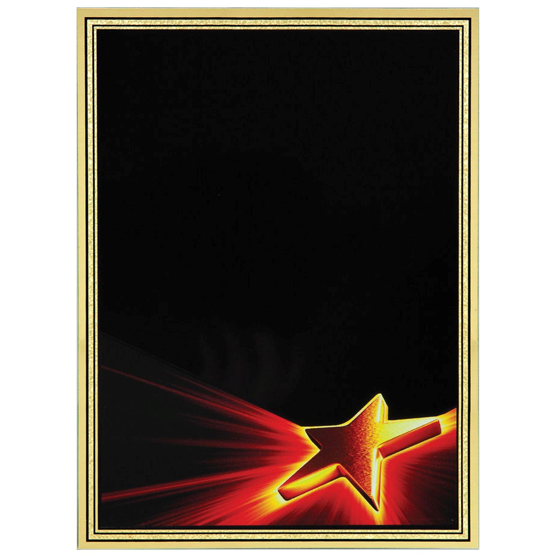 Brass Plated Steel Hi-Def Plaque Plate, Star, 3 7/8" x 5 7/8" Plaque Craftworks NW 