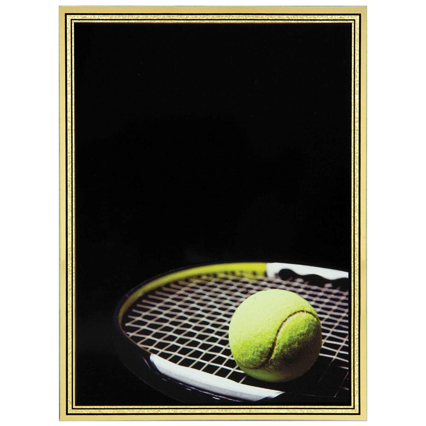 Brass Plated Steel Hi-Def Plaque Plate, Tennis, 3 7/8" x 5 7/8" Plaque Craftworks NW 