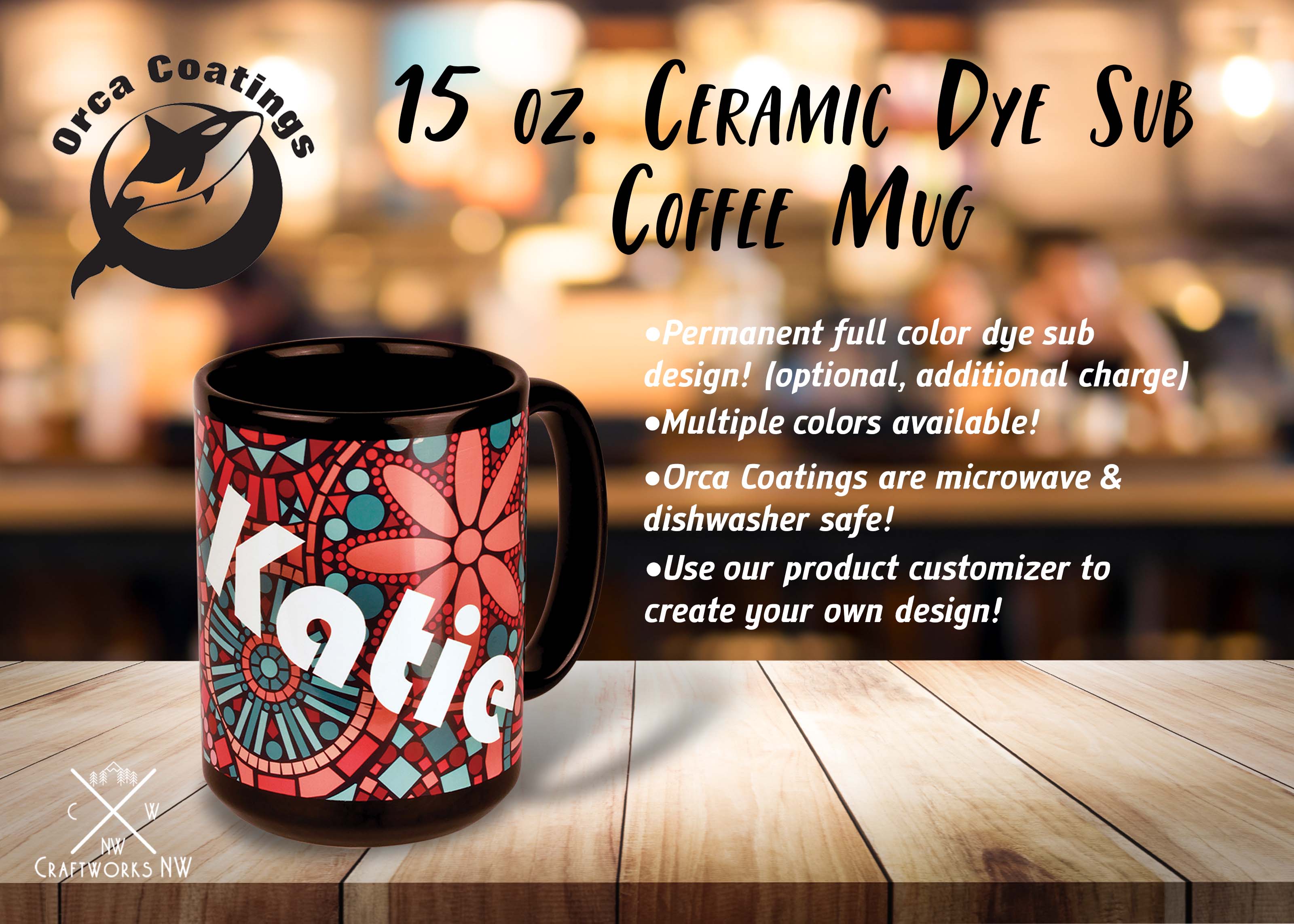 Ceramic Coffee Mugs 15 oz. Sublimatable Ceramic Mug Craftworks NW 
