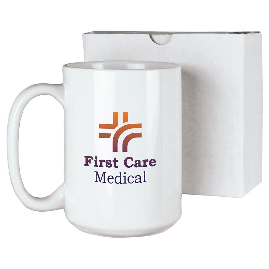 Ceramic Mug with White Box 15 oz. White Sublimatable - Craftworks NW, LLC