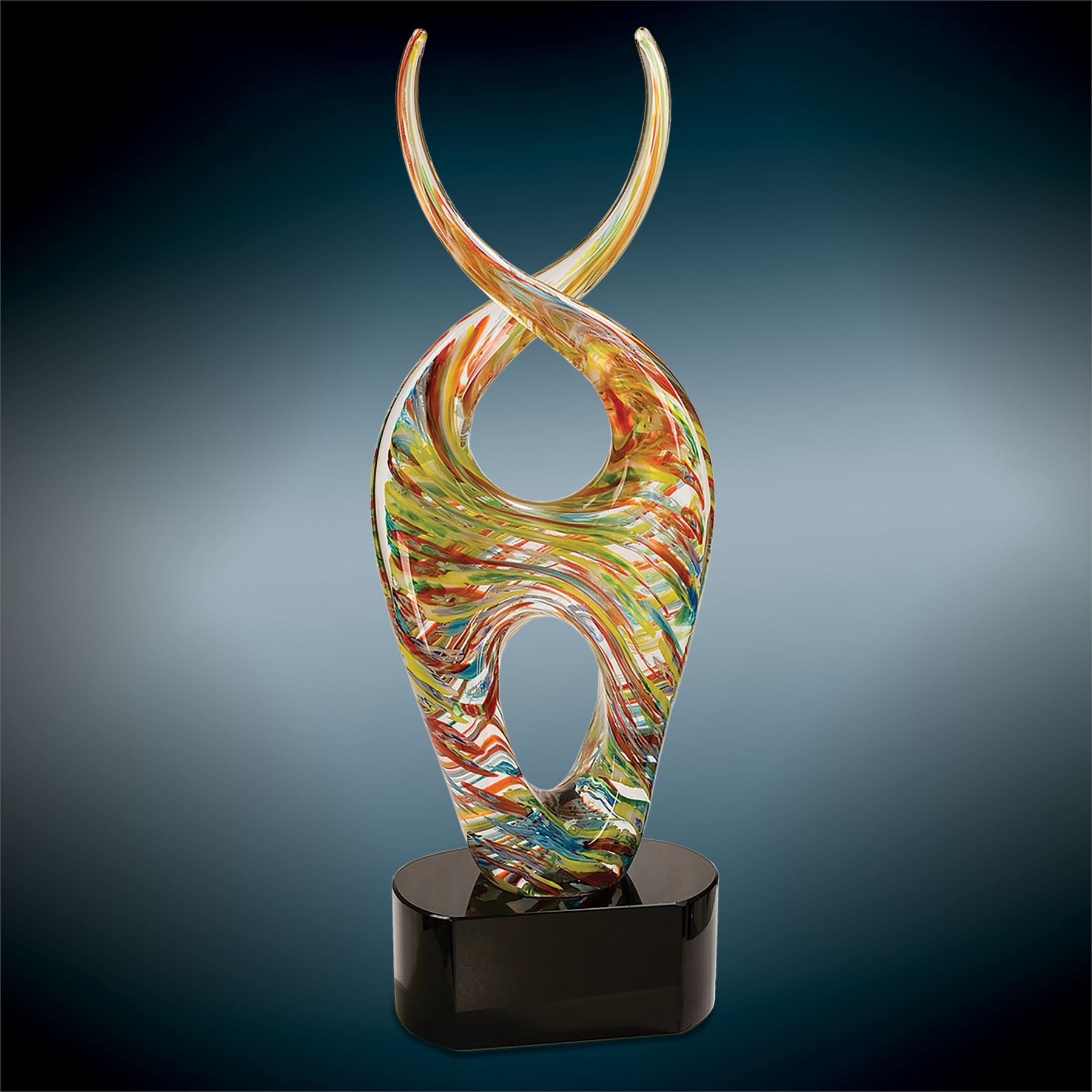 Color Twist, 14" Art Glass Award, Laser Engraved Art Glass Craftworks NW 