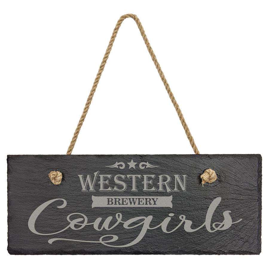Customizable 10" x 4" Rectangle Slate Sign with Hanger String - Craftworks NW, LLC