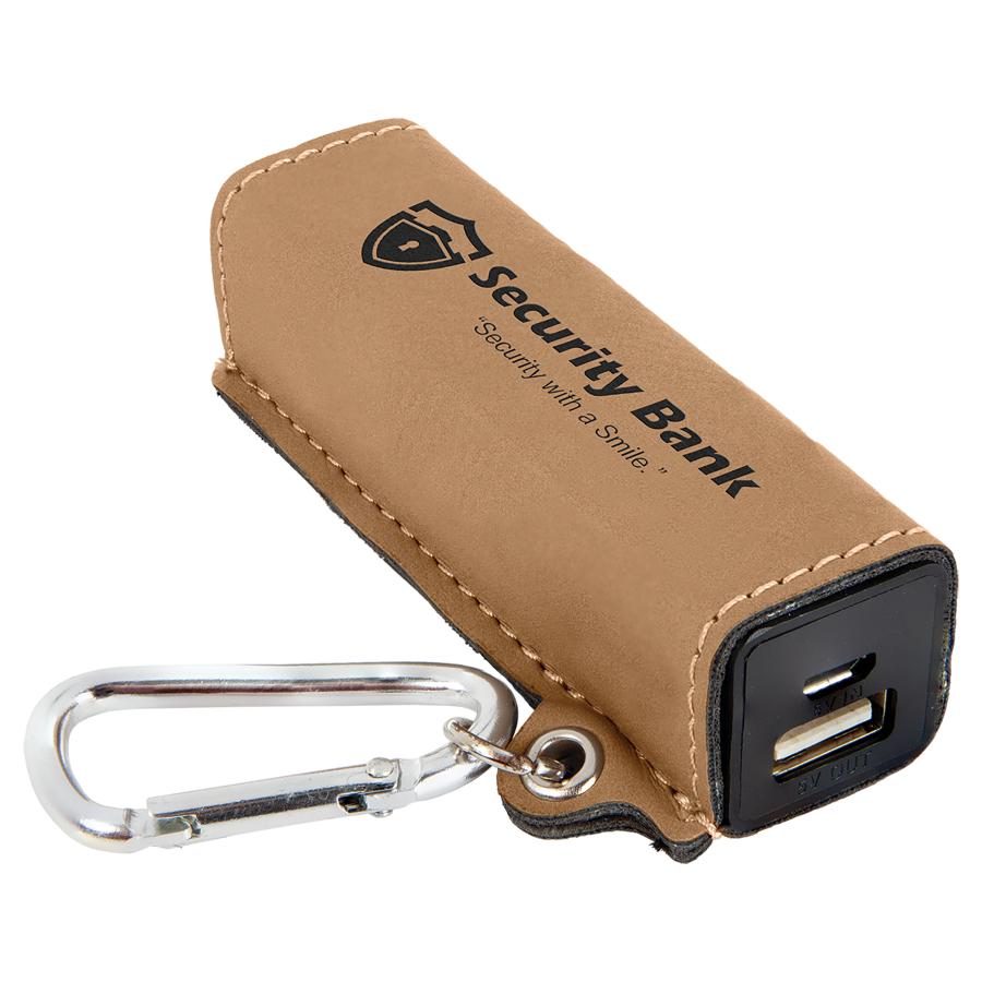 2200mAh Power Bank with USB Cord, Laserable Leatherette - Craftworks NW, LLC