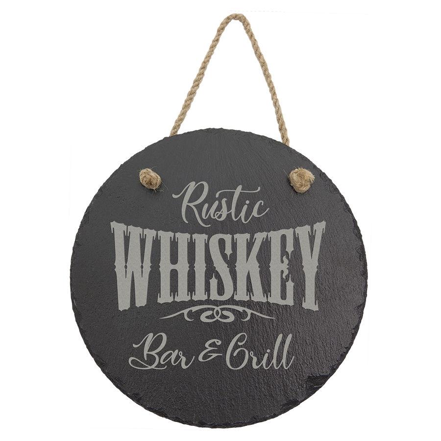 Customizable 7 3/4" Round Slate Sign with Hanger String - Craftworks NW, LLC
