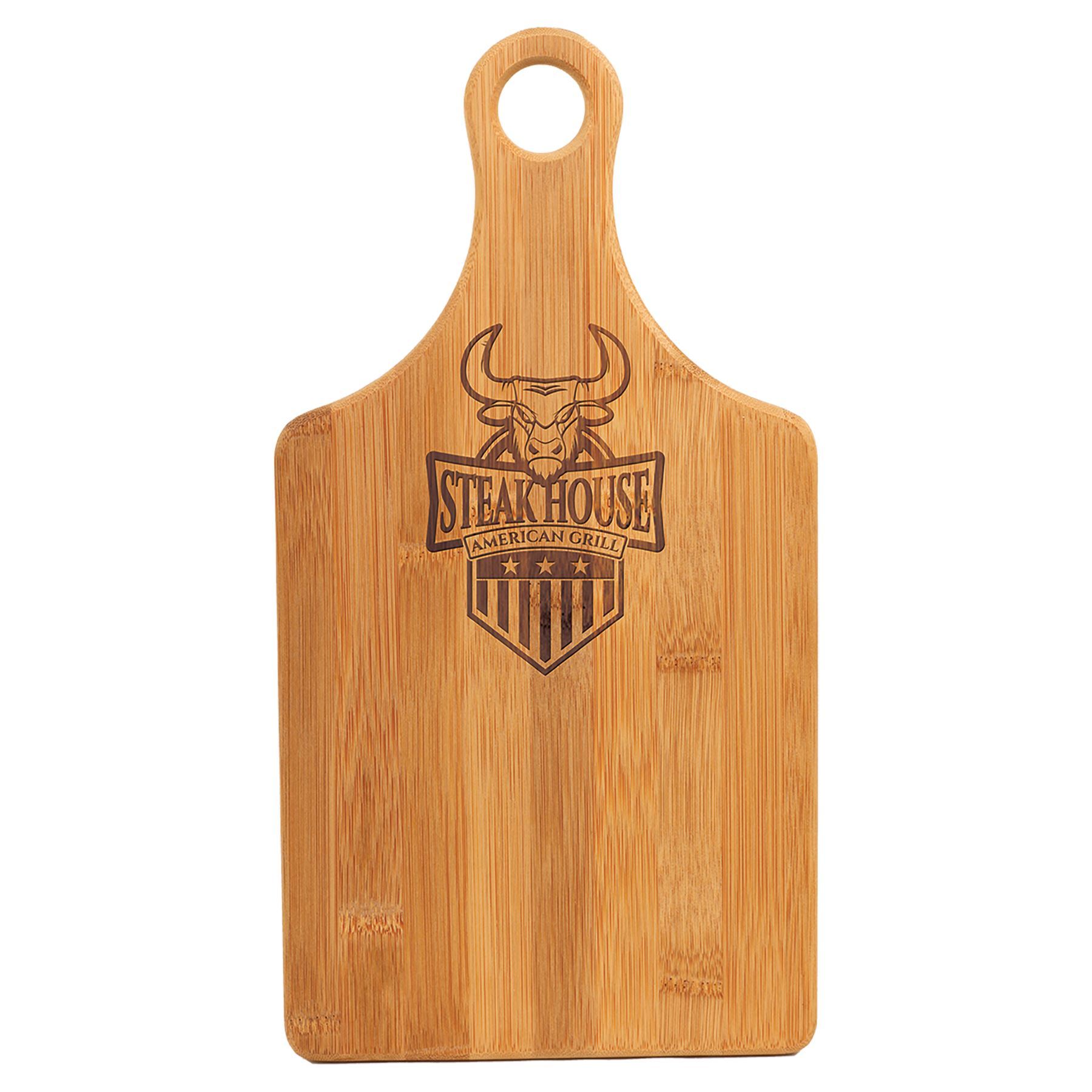 Cutting Board Paddle Shape, Bamboo, 13 1/2" x 7", Laser Engraved Cutting Board Craftworks NW 