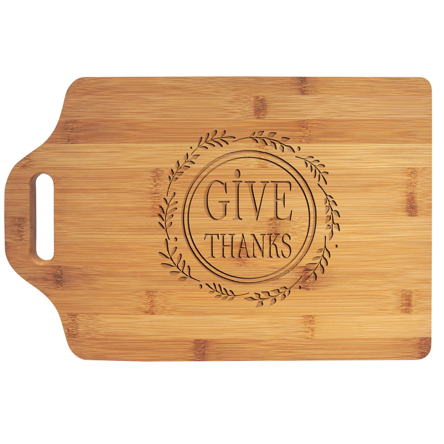 Cutting Board with Handle, Bamboo, 15" x 10-1/4", Laser Engraved Cutting Board Craftworks NW 