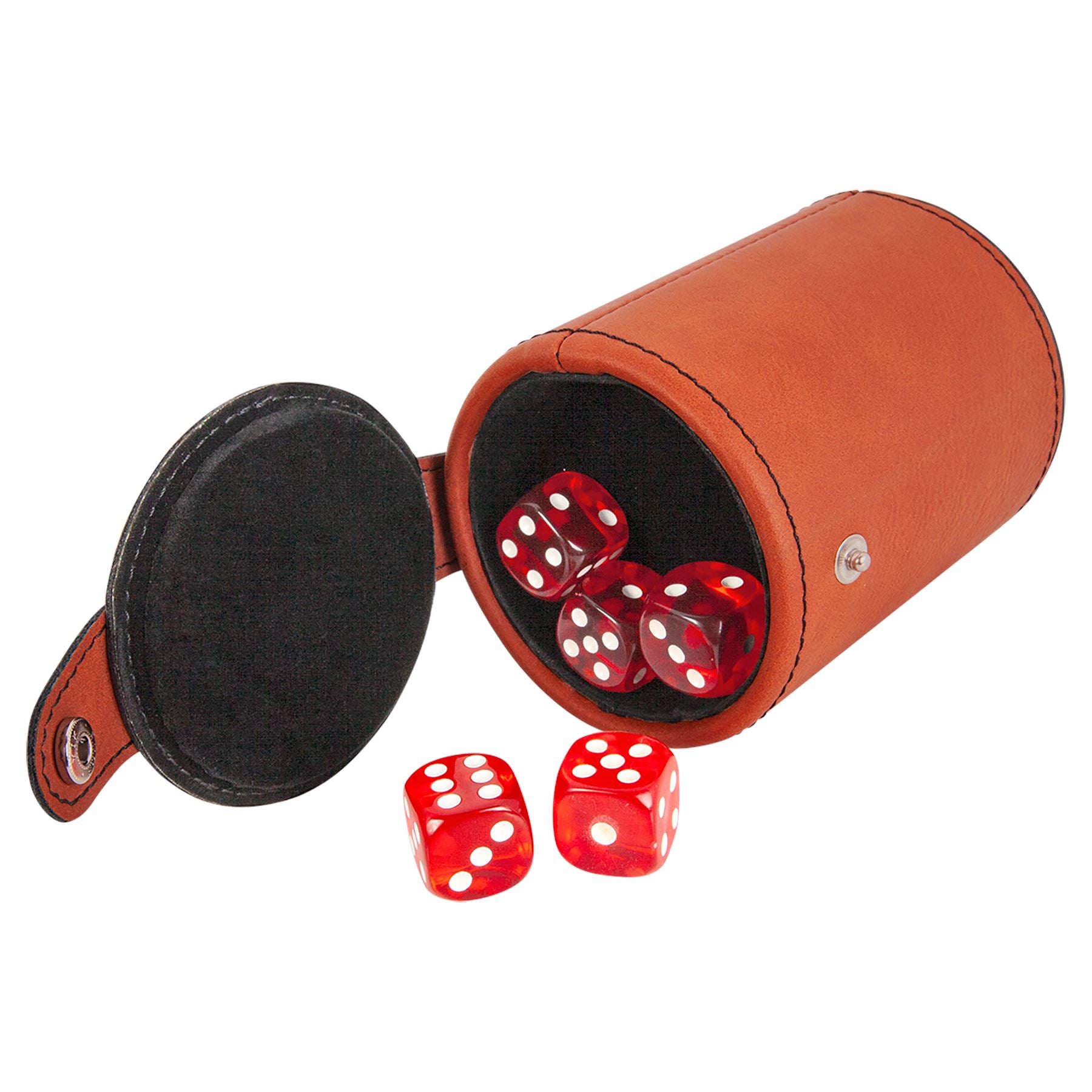 Dice Cup with 5 Dice, Laserable Leatherette, Laser Engraved Dice Cup Craftworks NW 