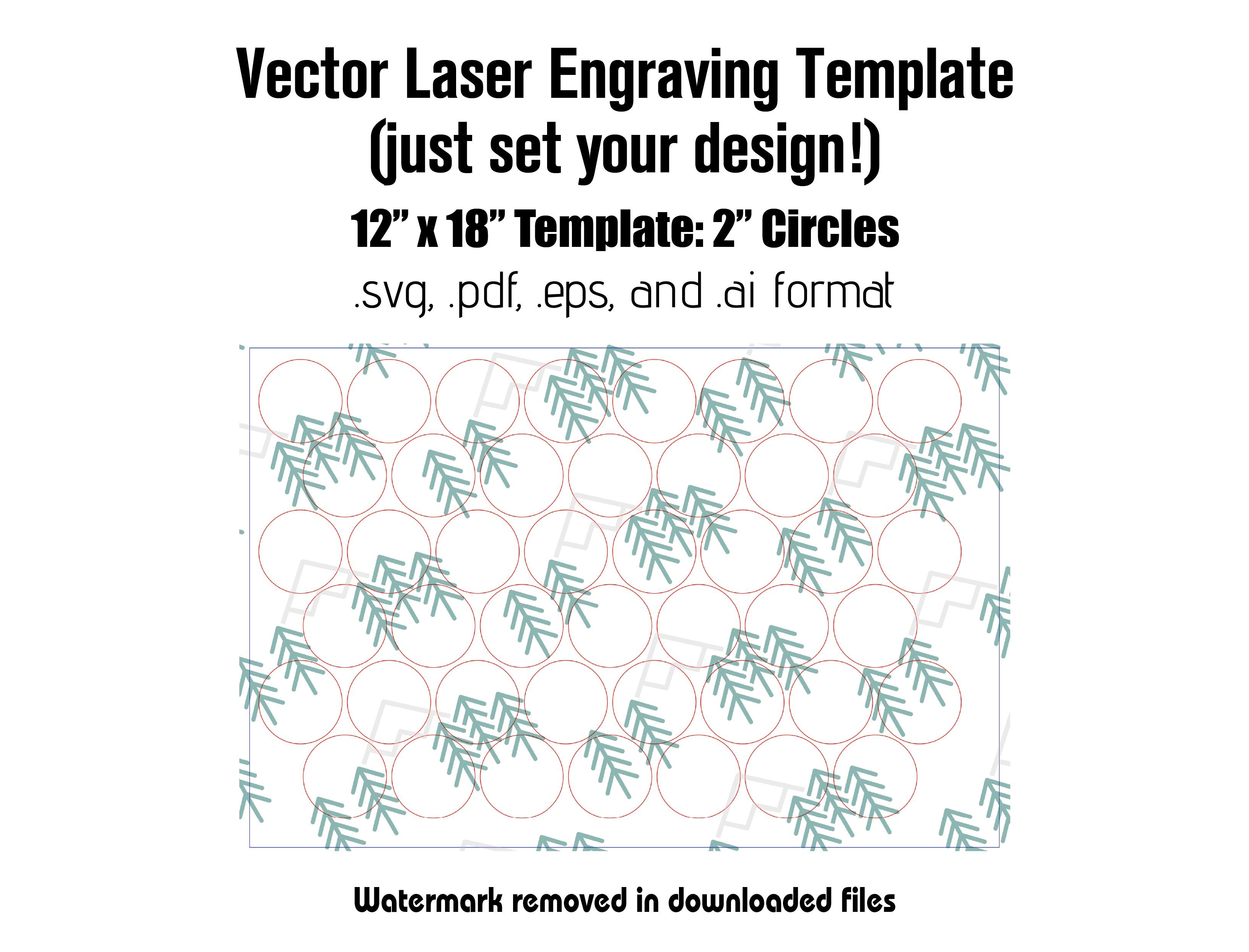 Digital Laser Cutting Template: 2" Circles - 12" x 18" Sheet Size Digital Laser Engraving Files Craftworks NW 
