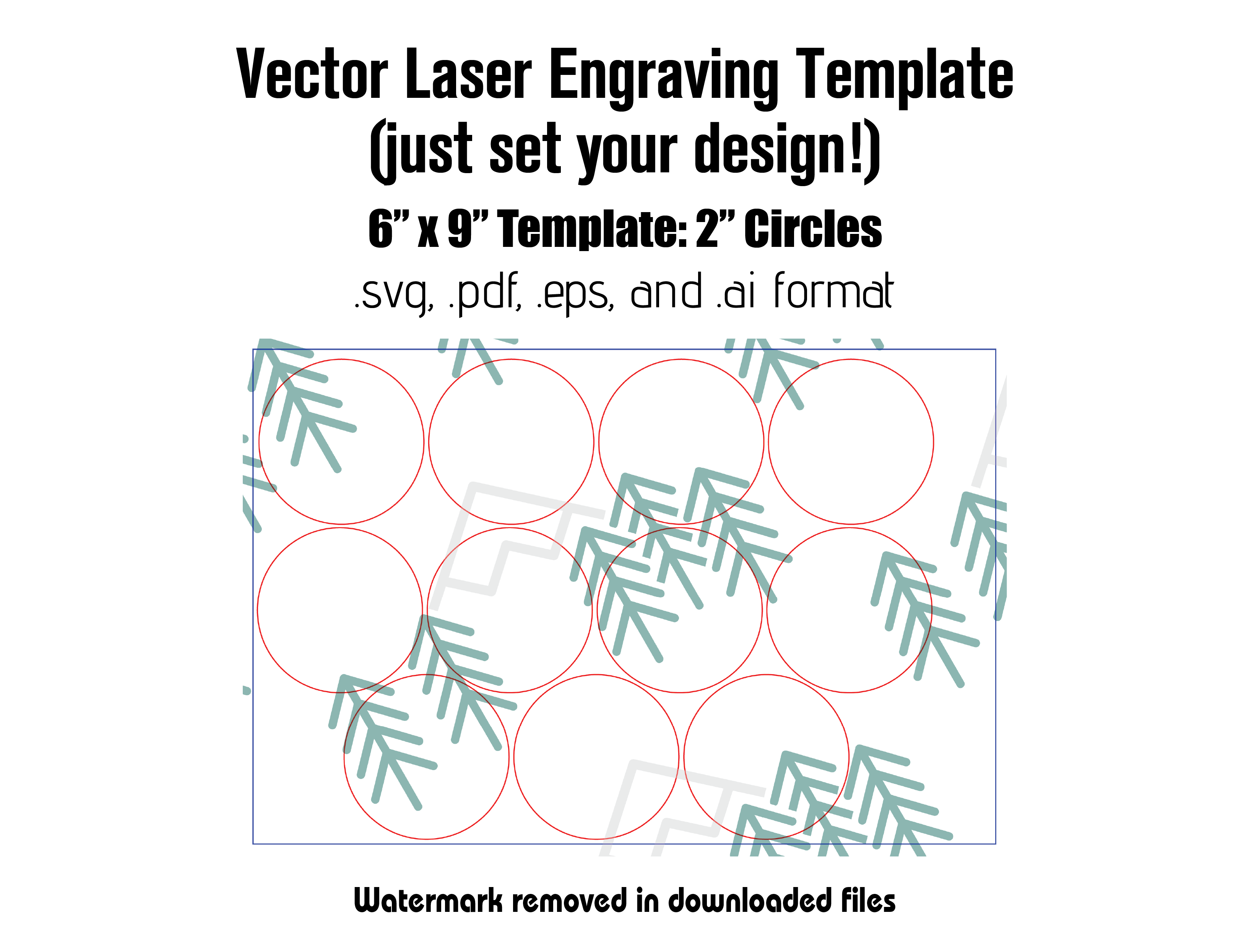 Digital Laser Cutting Template: 2" Circles - 6" x 9" Sheet Size Digital Laser Engraving Files Craftworks NW 