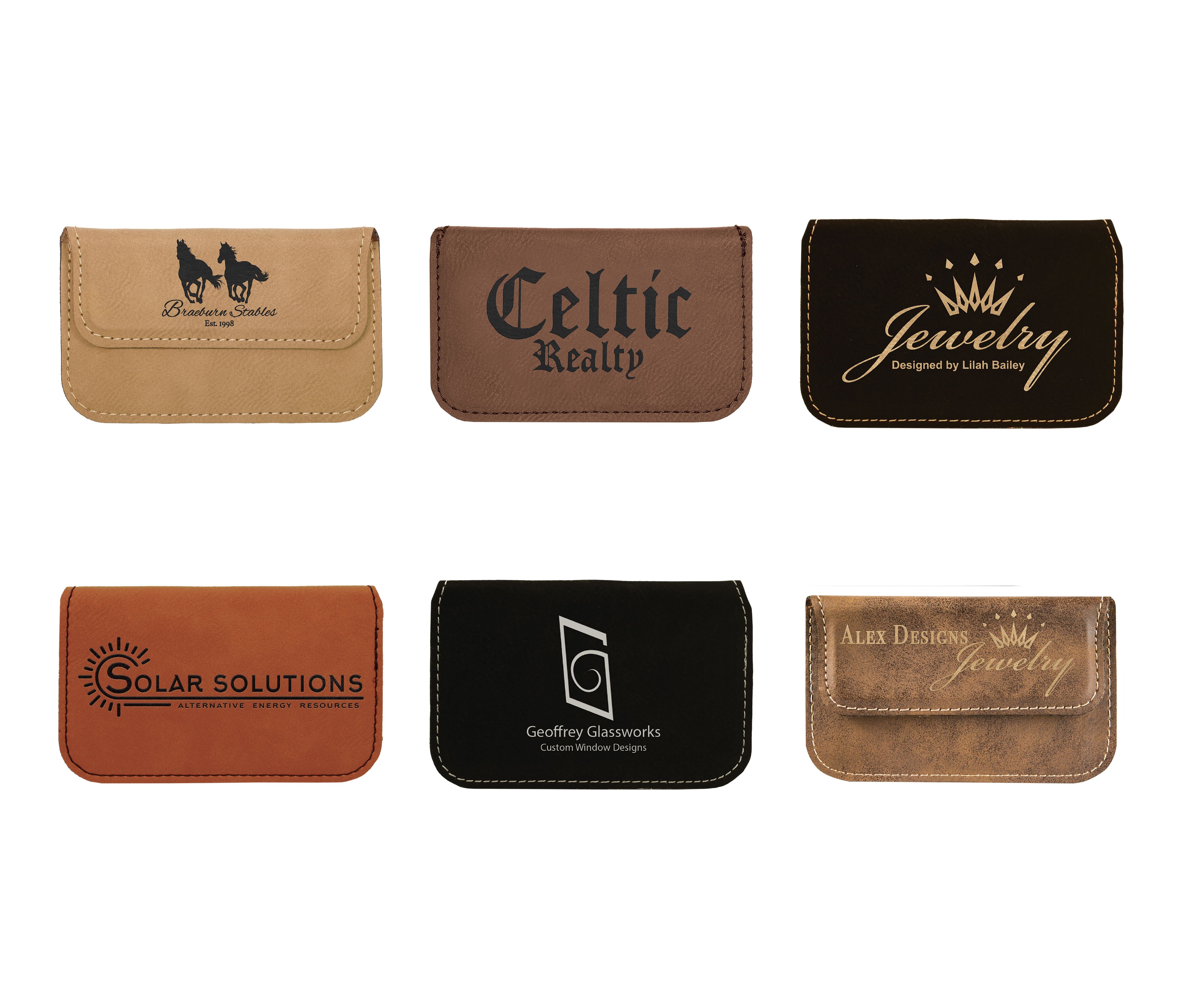 Flexible Business Card Holder, Laserable Leatherette, Laser Engraved Business Card Holder Craftworks NW 