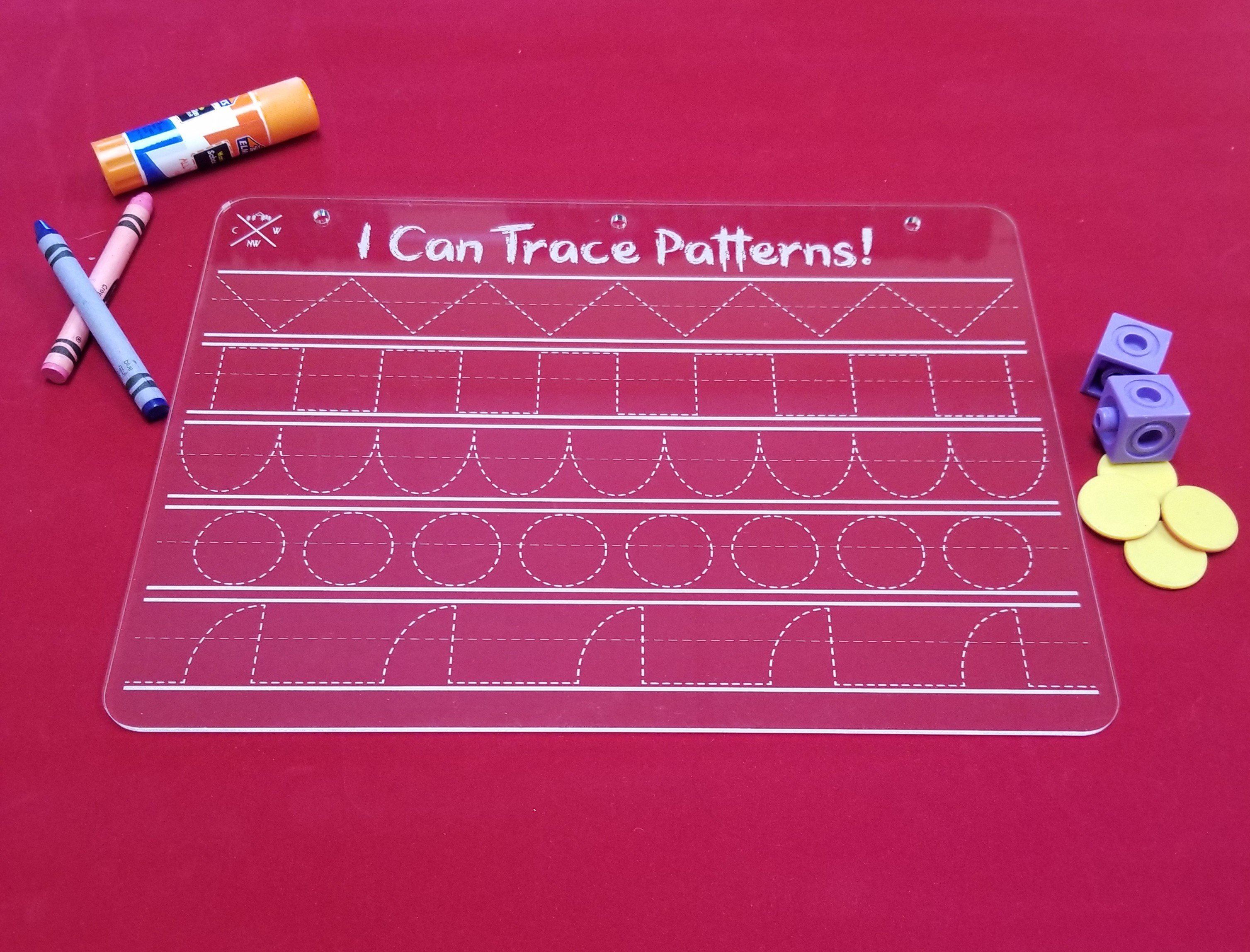 "I Can!" Trace and Learn Patterns Acrylic Plates - Craftworks NW, LLC