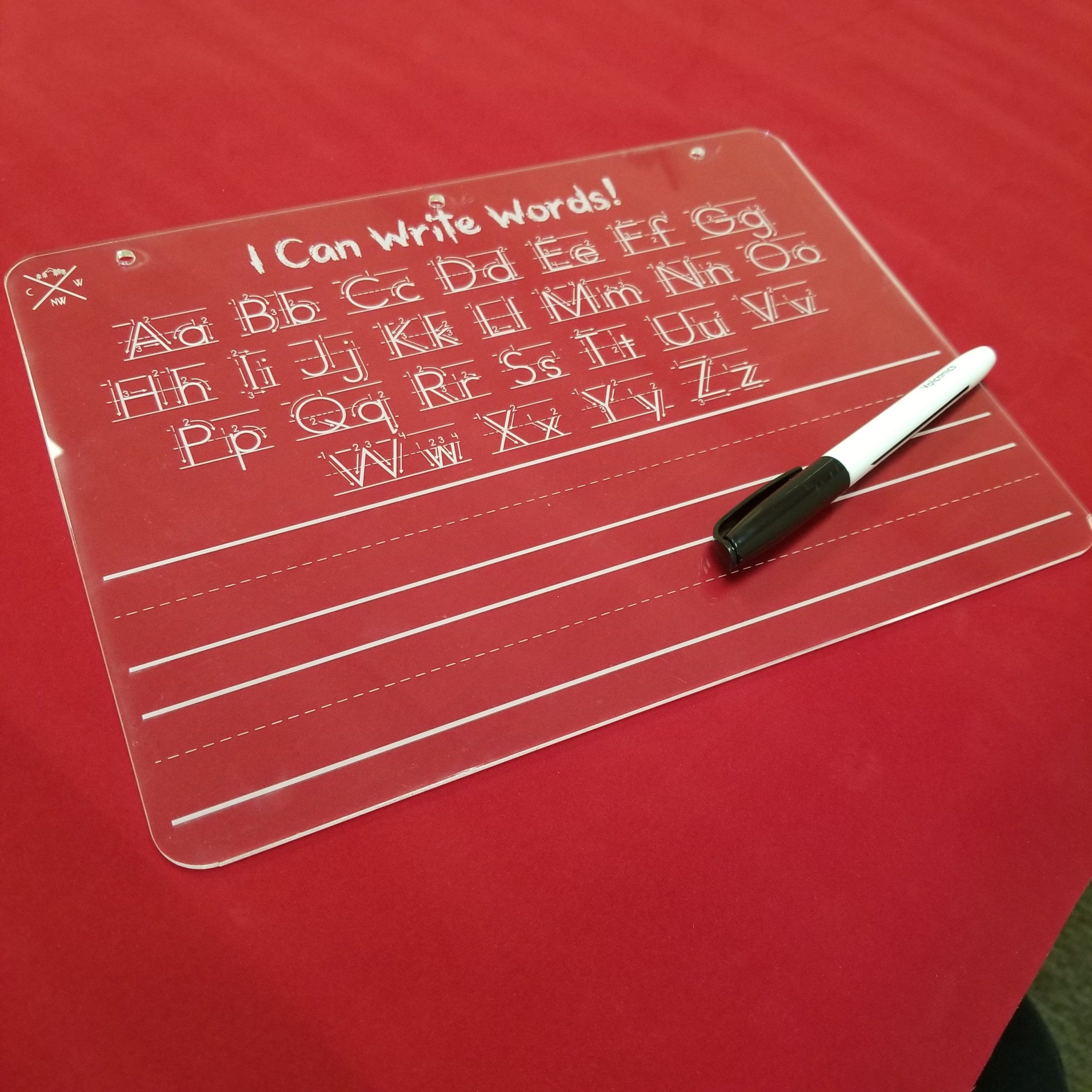 "I Can!" Trace and Learn Words Acrylic Plates - Craftworks NW, LLC