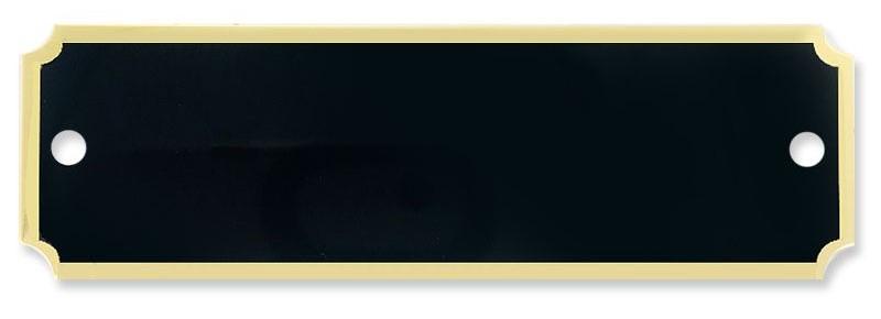 Laserable Black Brass Perpetual Plate with Gold Border 3 1/4" x 1" Perpetual Plates Craftworks NW Black 