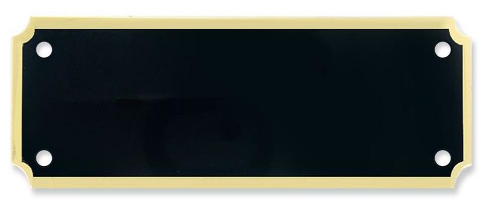 Laserable Black Brass Perpetual Plate with Gold Border 6 1/2" x 2 3/4" Perpetual Plates Craftworks NW Black 