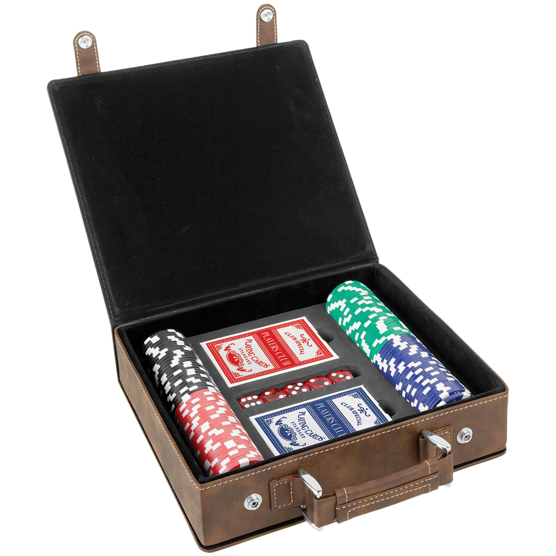 100 Chip Poker Set, Laserable Leatherette - Craftworks NW, LLC