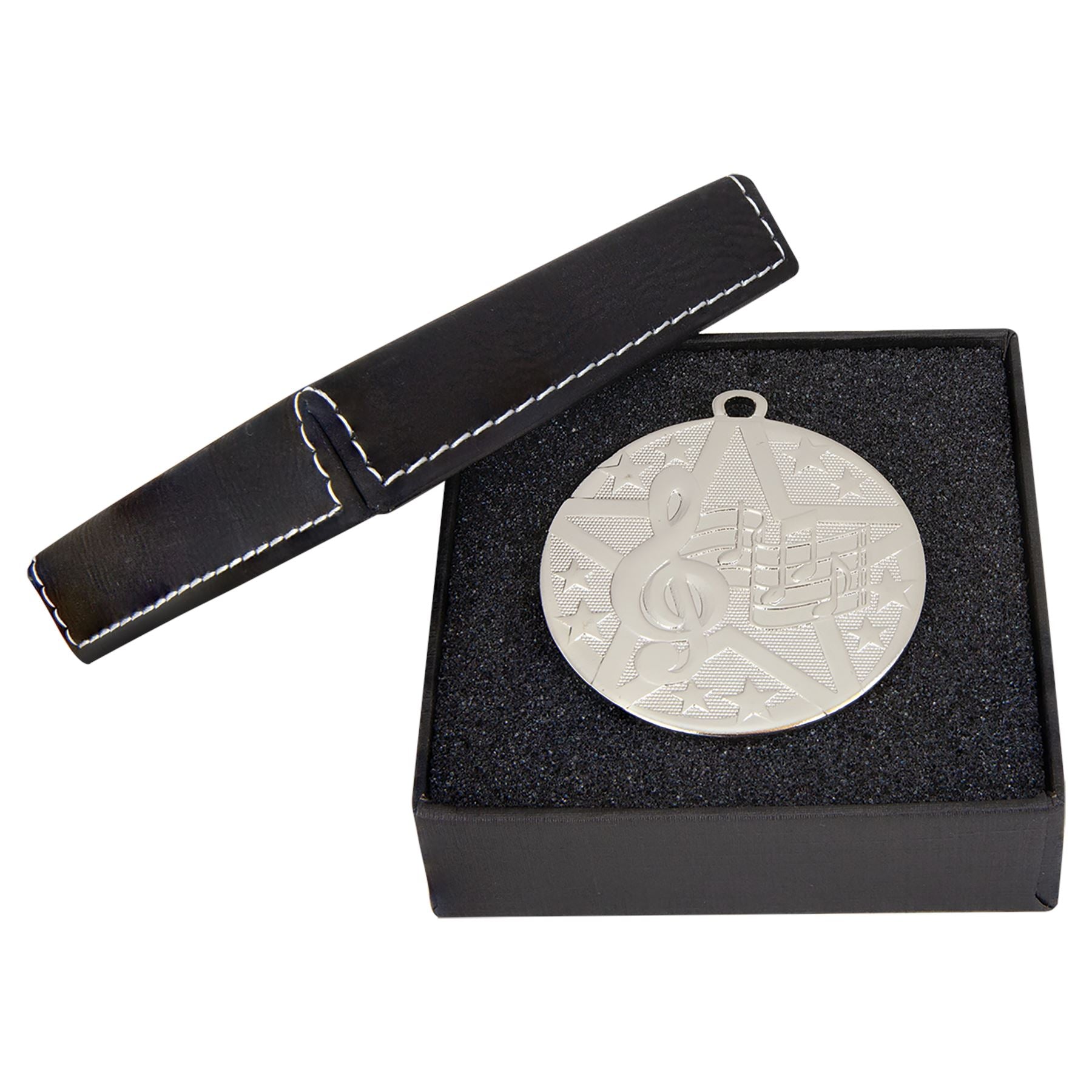 Medal / Gift Box, 3 1/2" x 3 1/2" with Laserable Leatherette Lid, Laser Engraved Gift Box Craftworks NW 