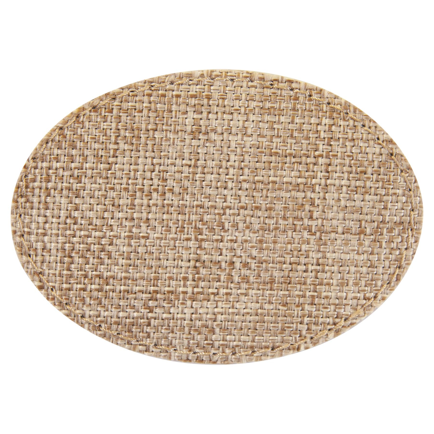 Oval Patch with Adhesive, Sublimatable Burlap, 3 1/2" x 2 1/2" Burlap Patches Craftworks NW 