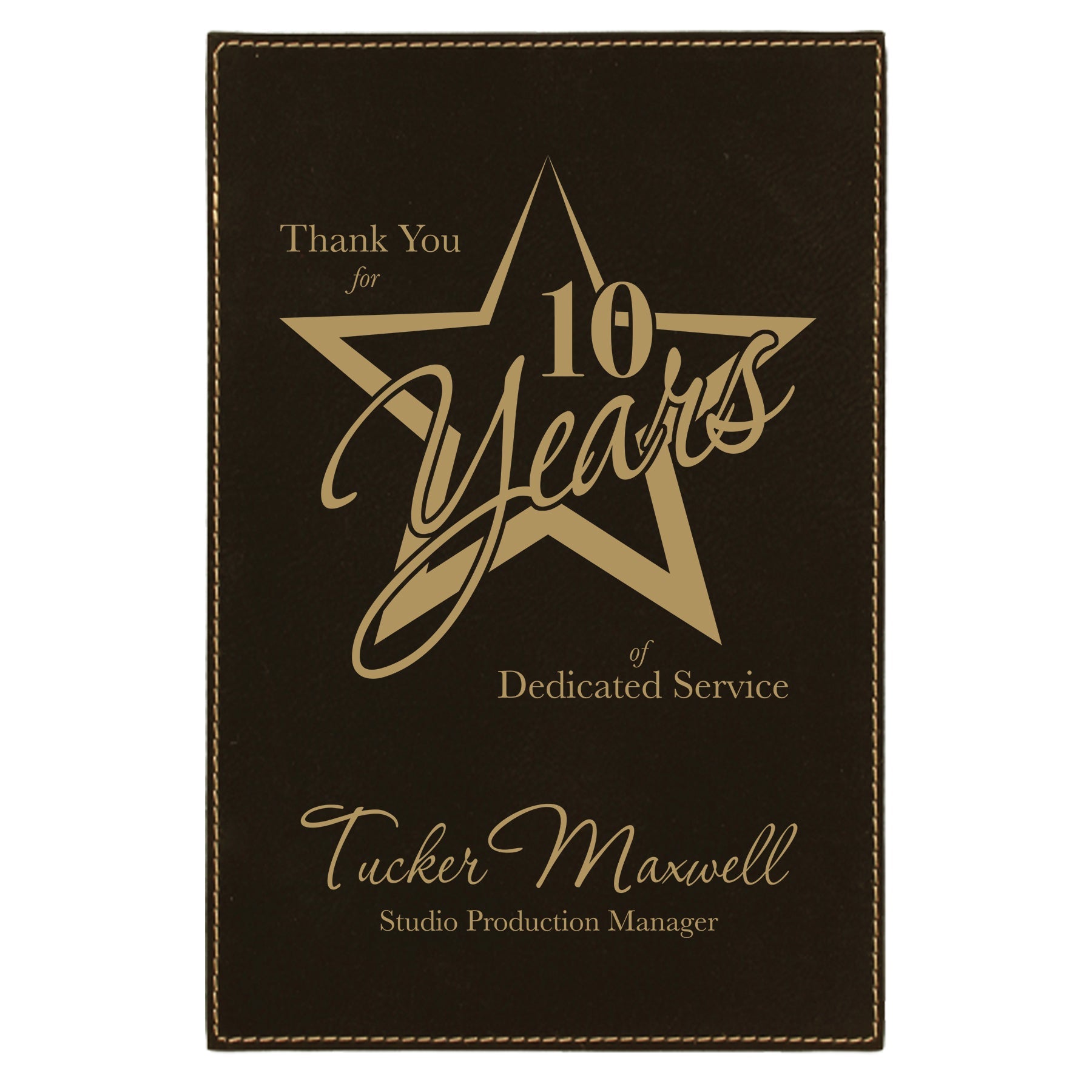 Plaque Plate, Laserable Leatherette, 4" x 6", Laser Engraved Plaque Plate Craftworks NW Black/Gold 
