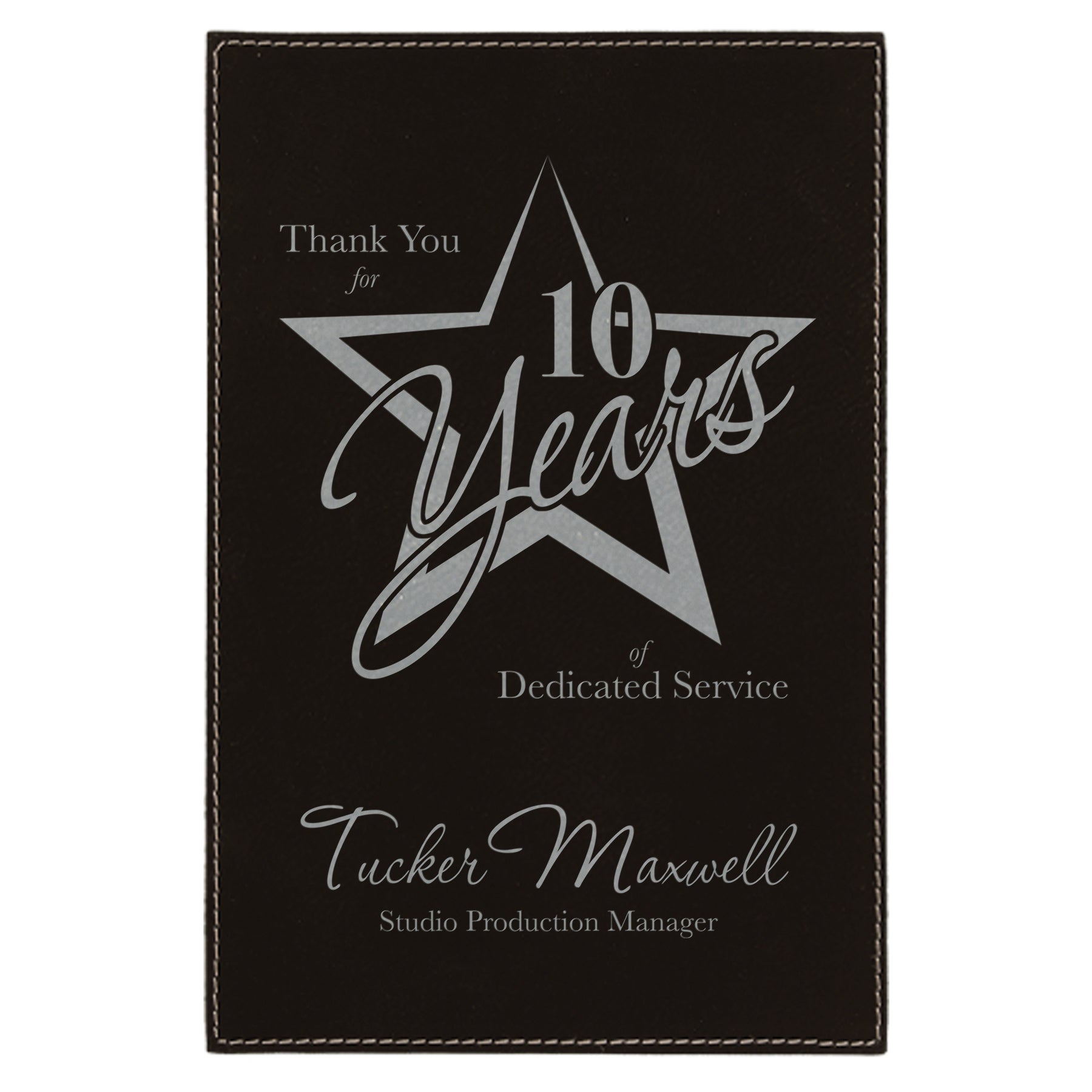 Plaque Plate, Laserable Leatherette, 4" x 6", Laser Engraved Plaque Plate Craftworks NW Black/Silver 