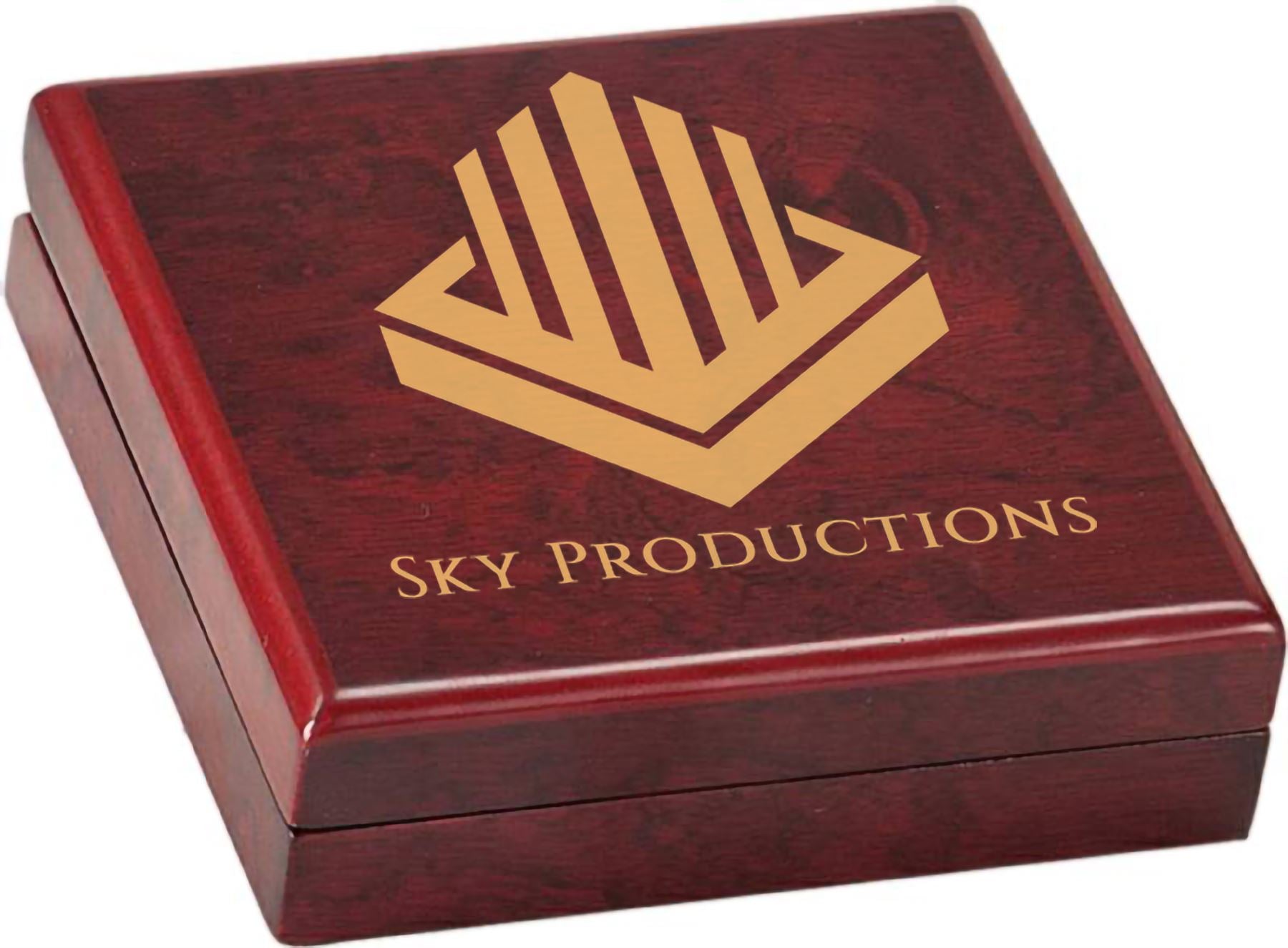 Rosewood Piano Finish Gift Box, 3 3/4" x 3 3/4", Laser Engraved Gift Box Craftworks NW 