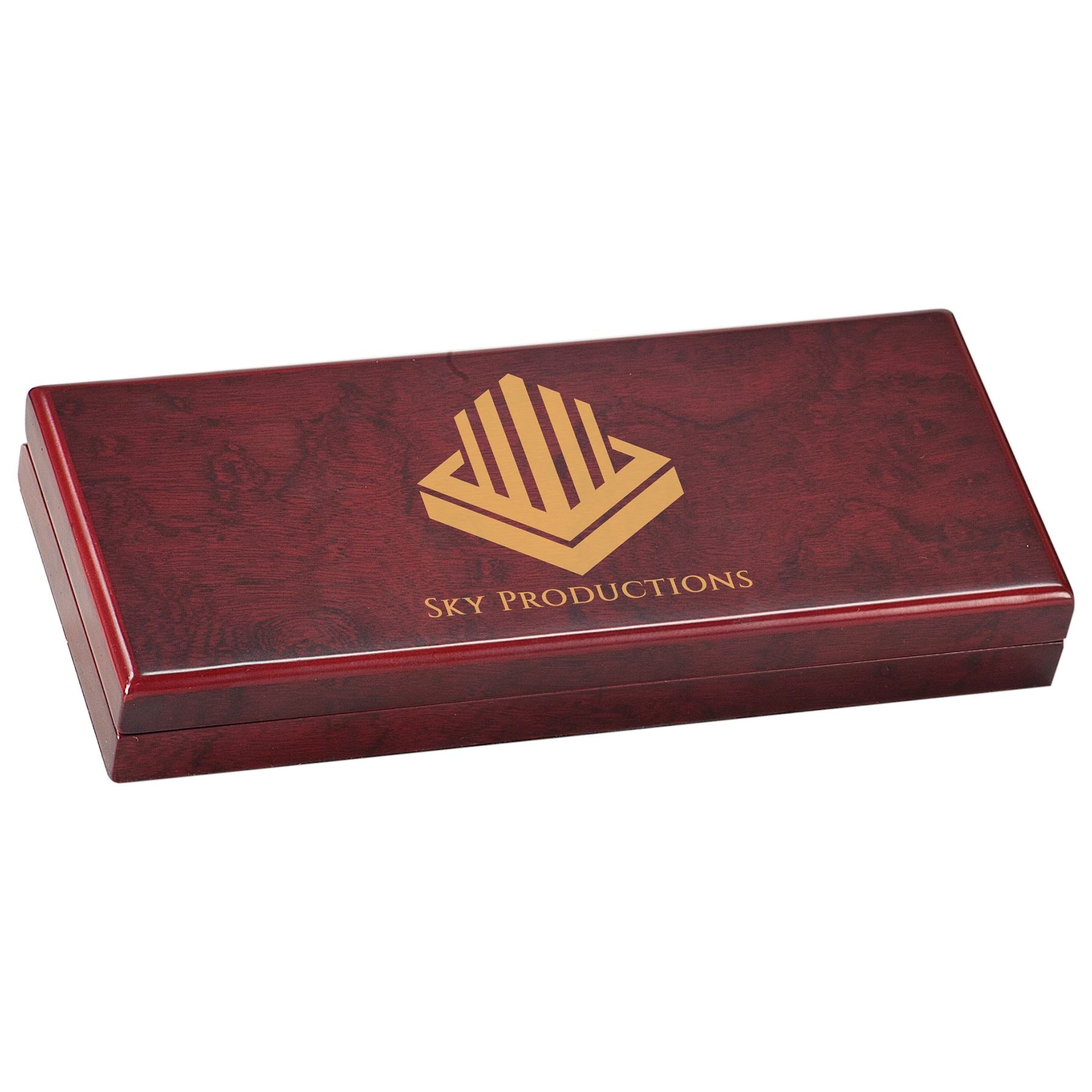 Rosewood Piano Finish Gift Box, 8 3/4" x 3 3/4" x 1 1/4", Laser Engraved Gift Box Craftworks NW 