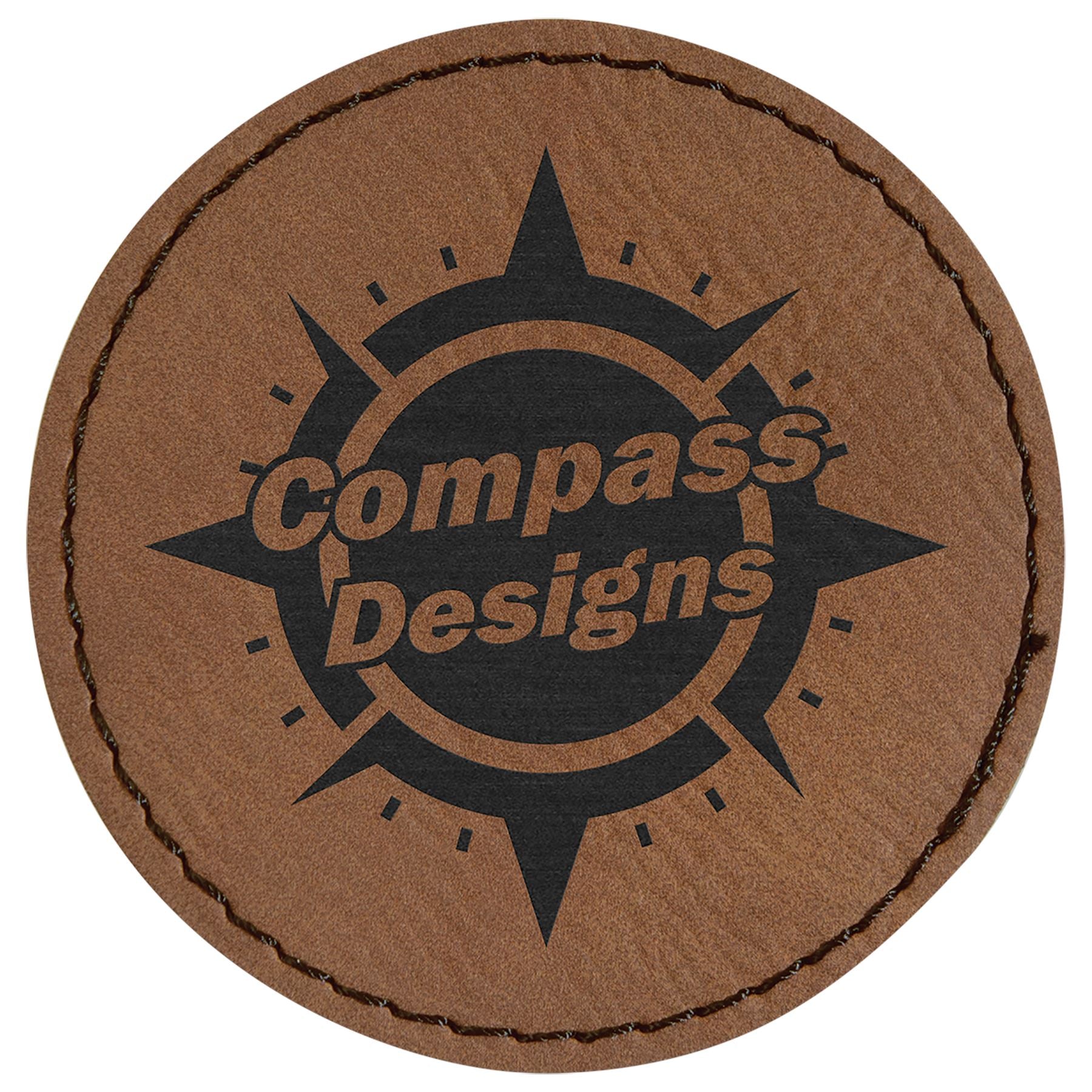 Round Patch with Adhesive, Laserable Leatherette 2 1/2" - Craftworks NW, LLC