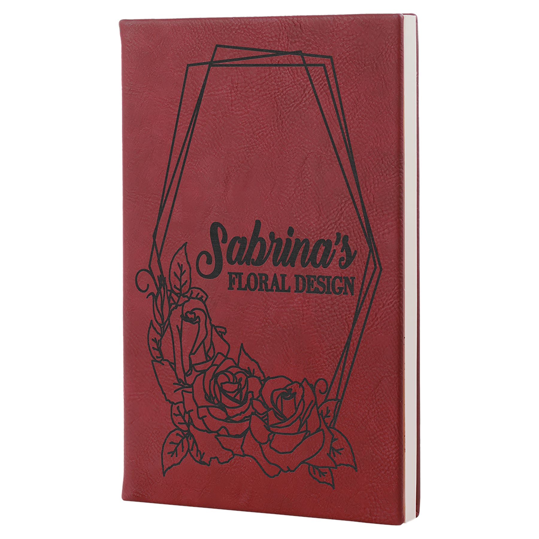 Sketch Book-Unlined Paper, 5 1/4" x 8 1/4" Laserable Leatherette, Laser Engraved Journal Craftworks NW 