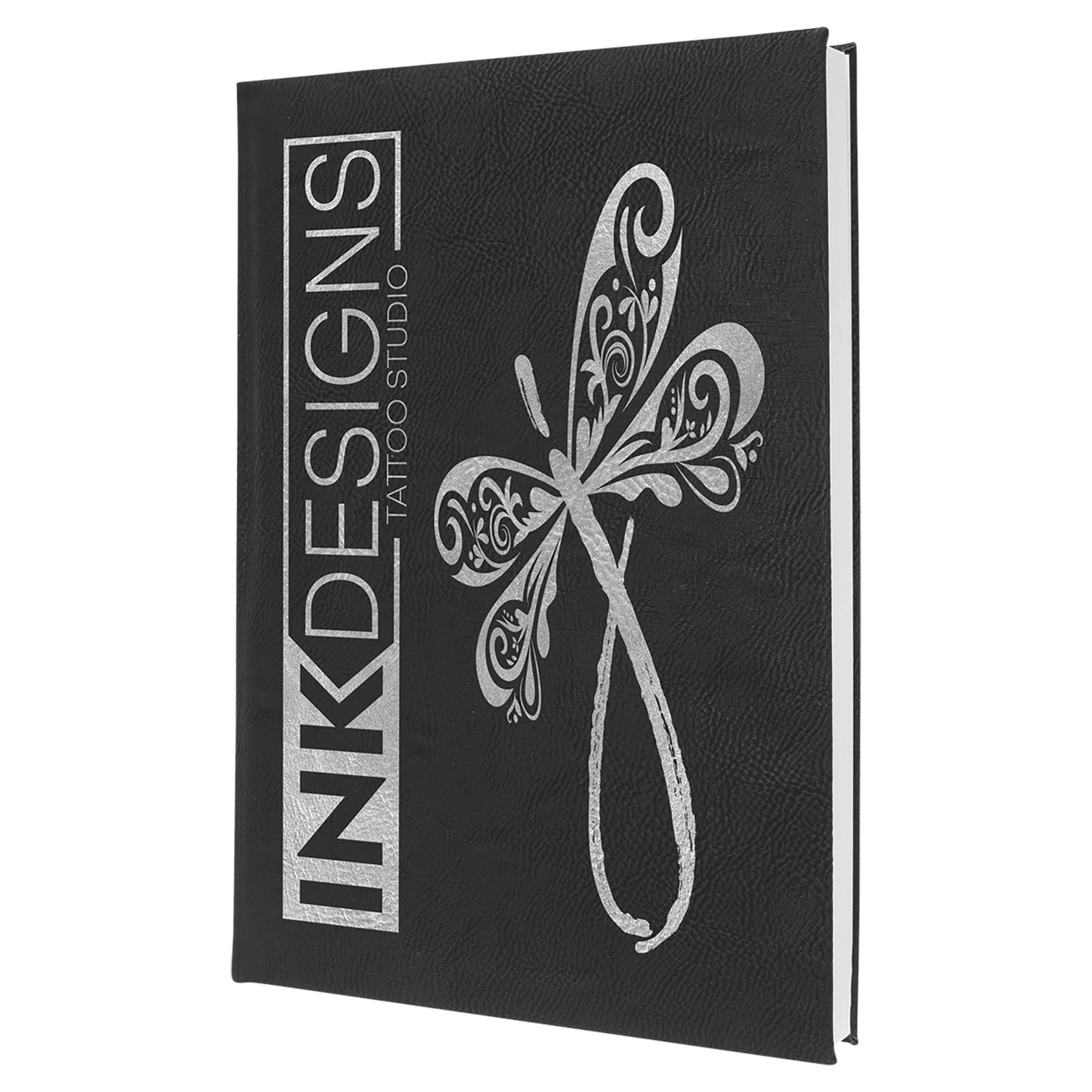 Sketch Book-Unlined Paper, 7" x 9 3/4" Laserable Leatherette, Laser Engraved Sketch Book Craftworks NW Black/Silver Front Only Small