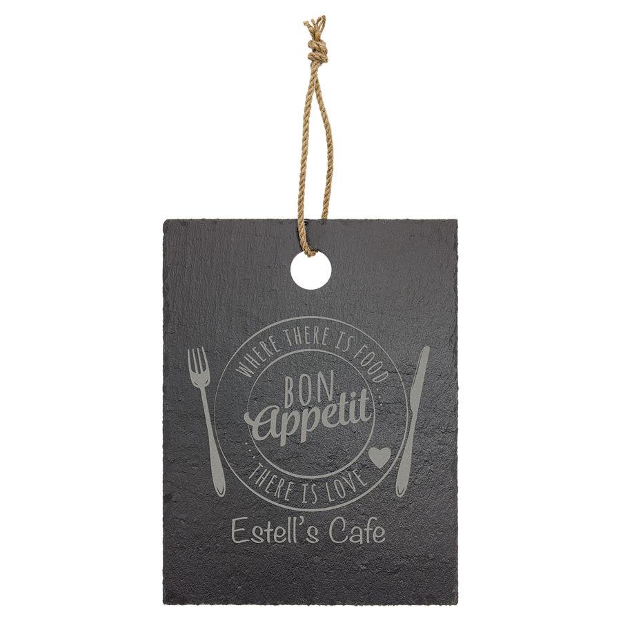Slate Cutting Board/Sign with Hanger String, Rectangle, 8 3/4" x 11 1/2" Slate Sign Craftworks NW 