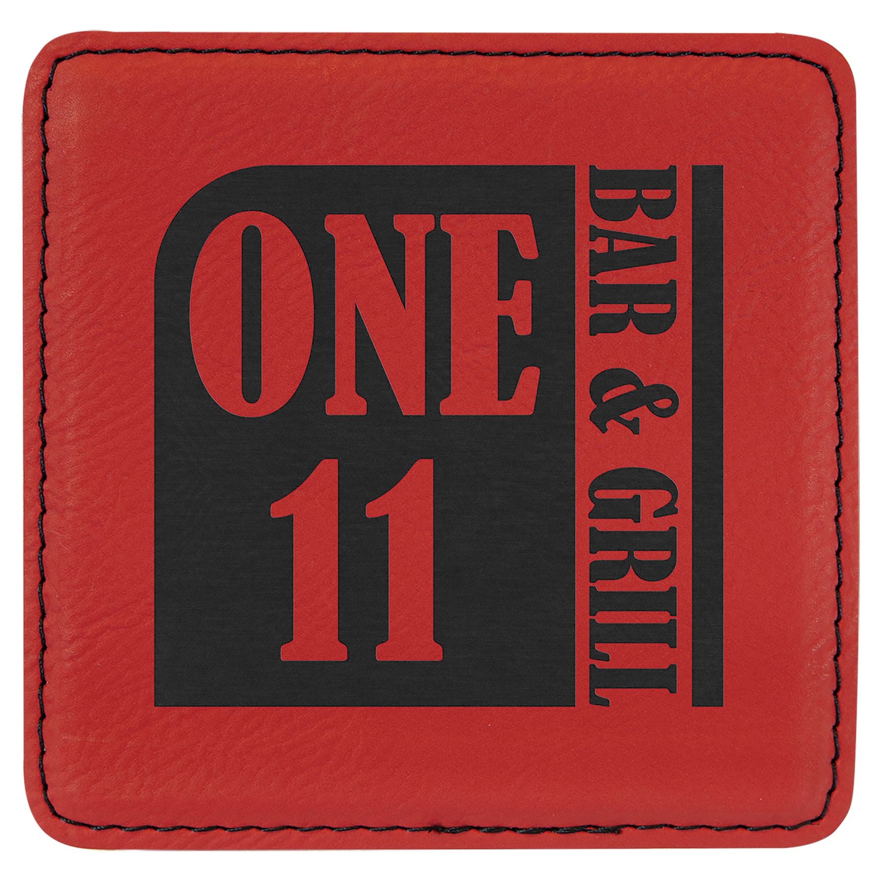 Square Drink Coaster, 4" x 4" Laserable Leatherette - Craftworks NW, LLC