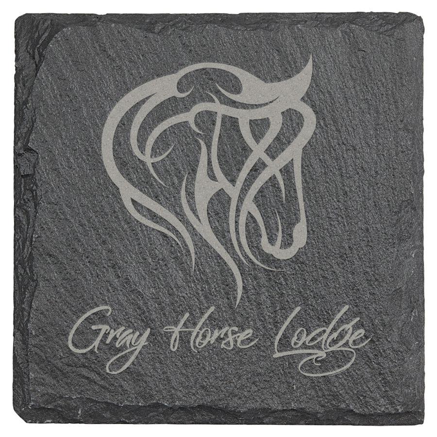 Square Slate Drink Coaster, 4" x 4" Coaster Craftworks NW 