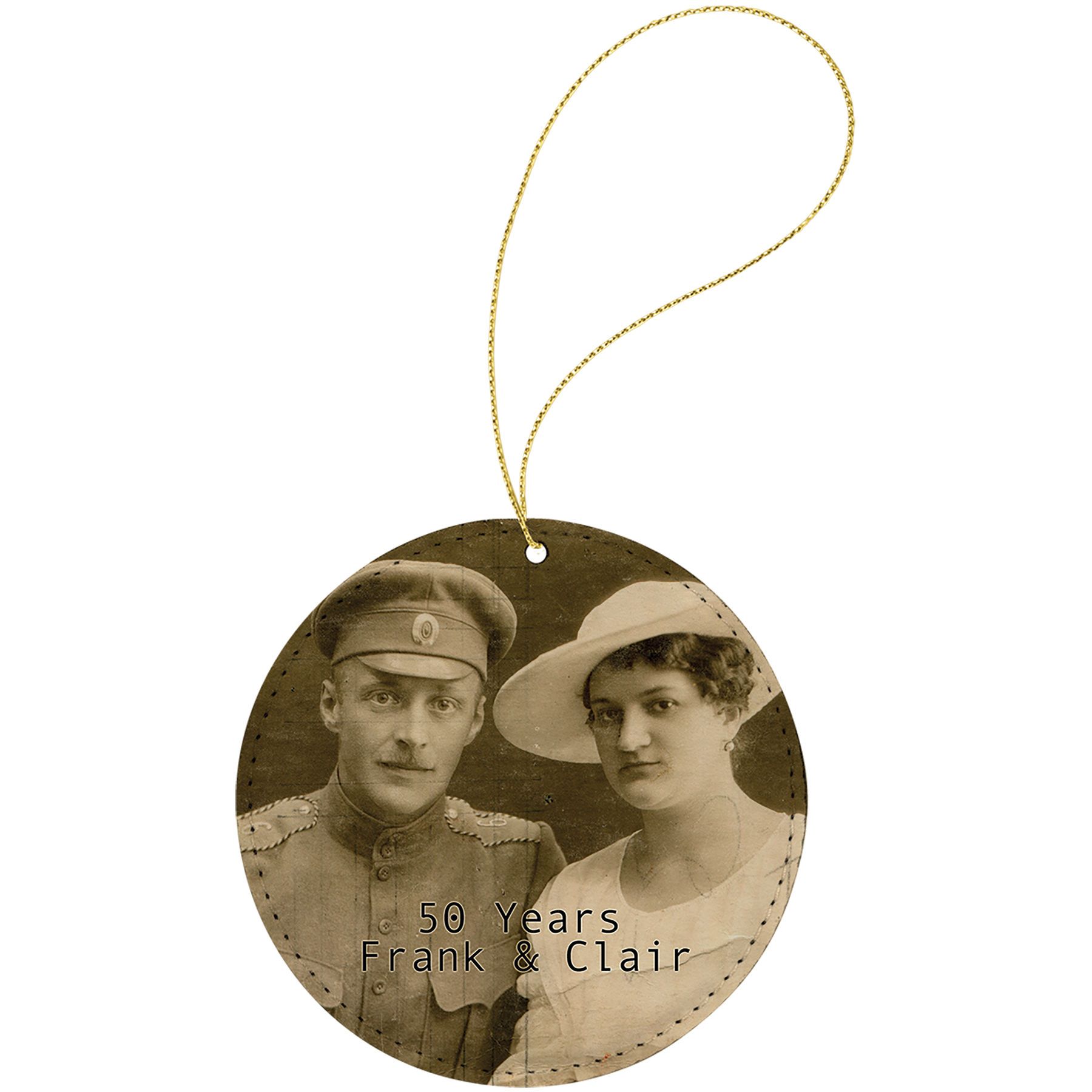 Subli-Tru Round Ornament with Gold String - Craftworks NW, LLC