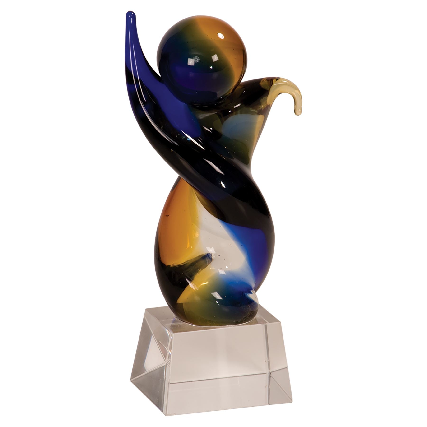 Twisted Body, 7 3/4" Art Glass Award, Laser Engraved Art Glass Craftworks NW 