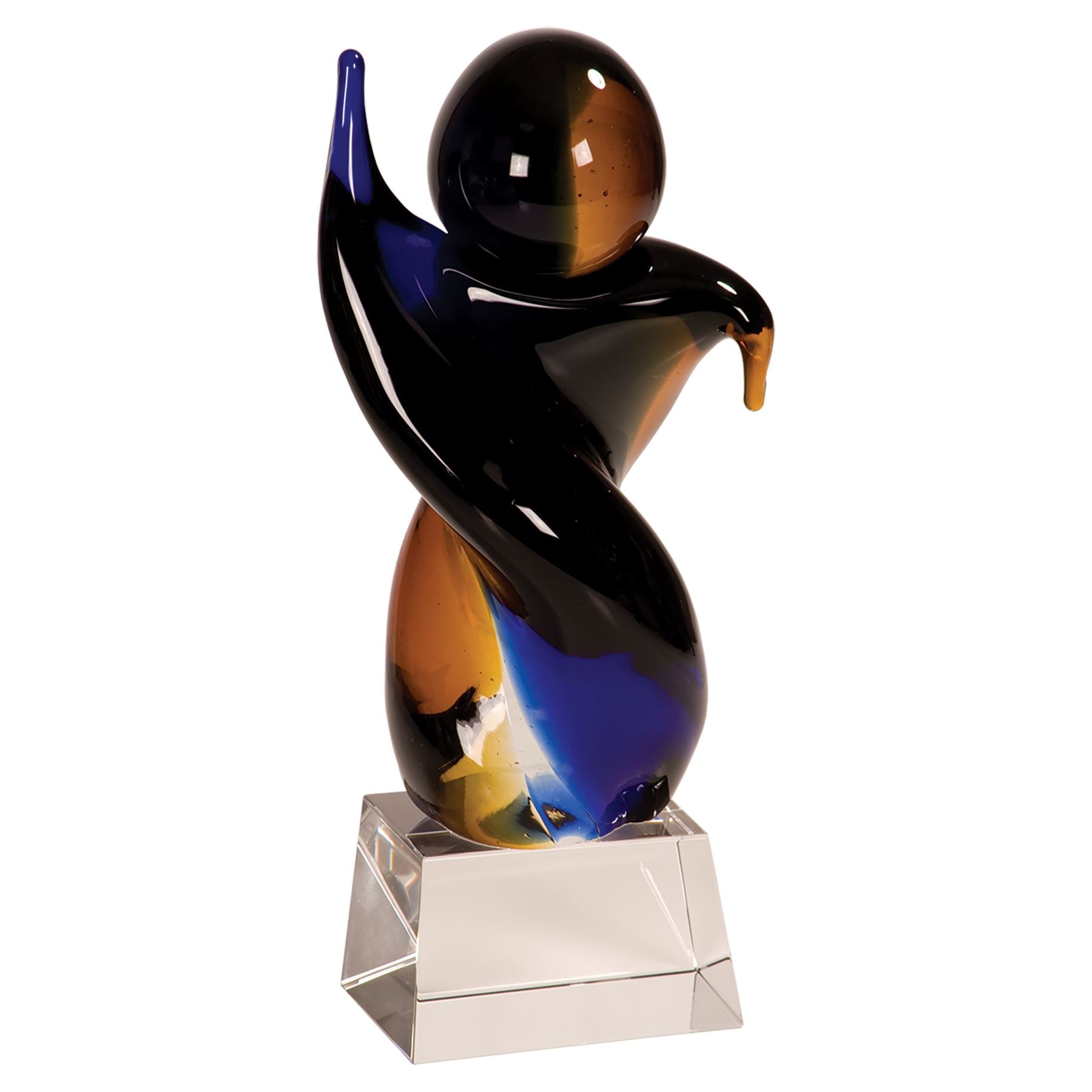 Twisted Body, 9 1/2" Art Glass Award, Laser Engraved Art Glass Craftworks NW 