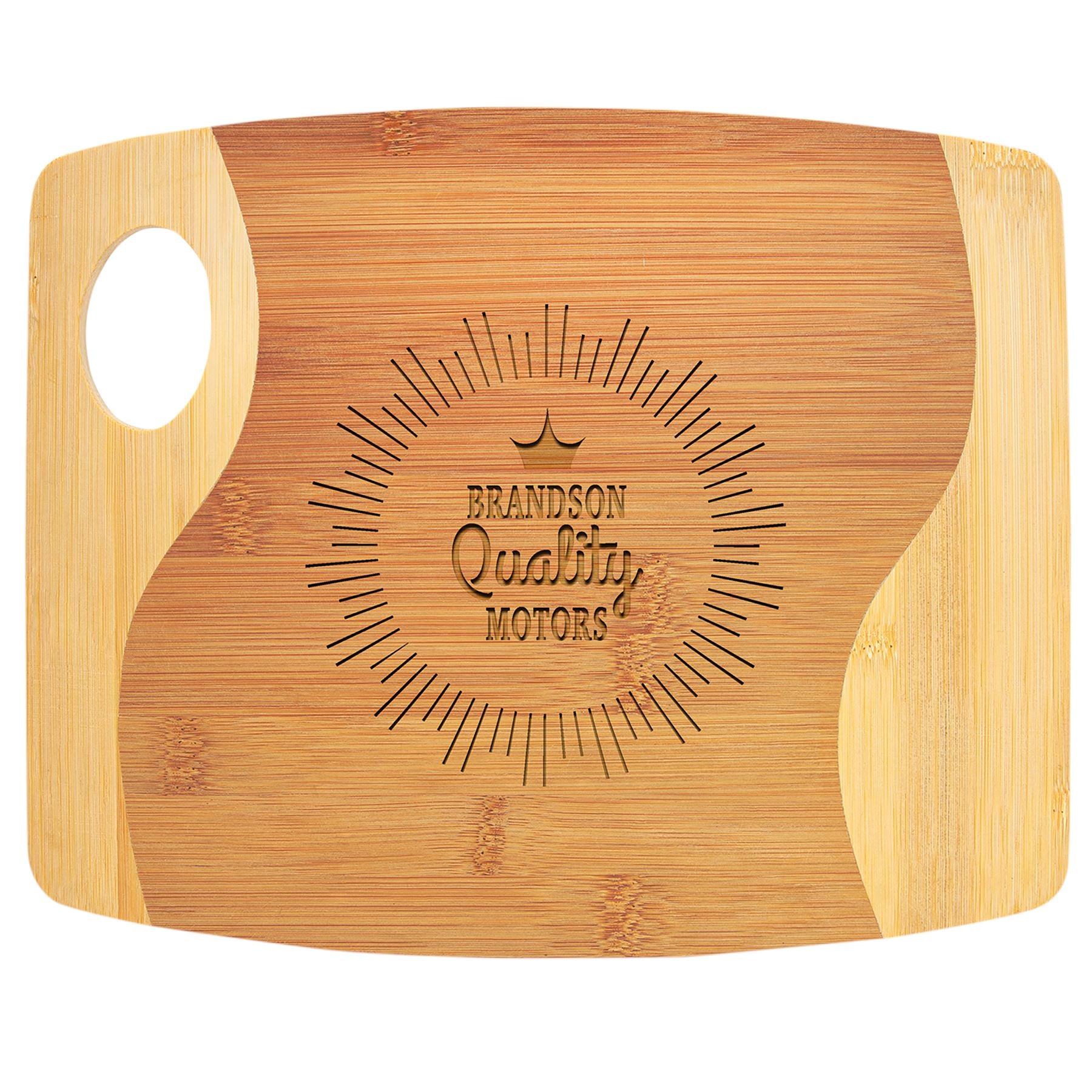 Two Tone Cutting Board with Handle, Bamboo, 11" x 9" Cutting Board Craftworks NW 
