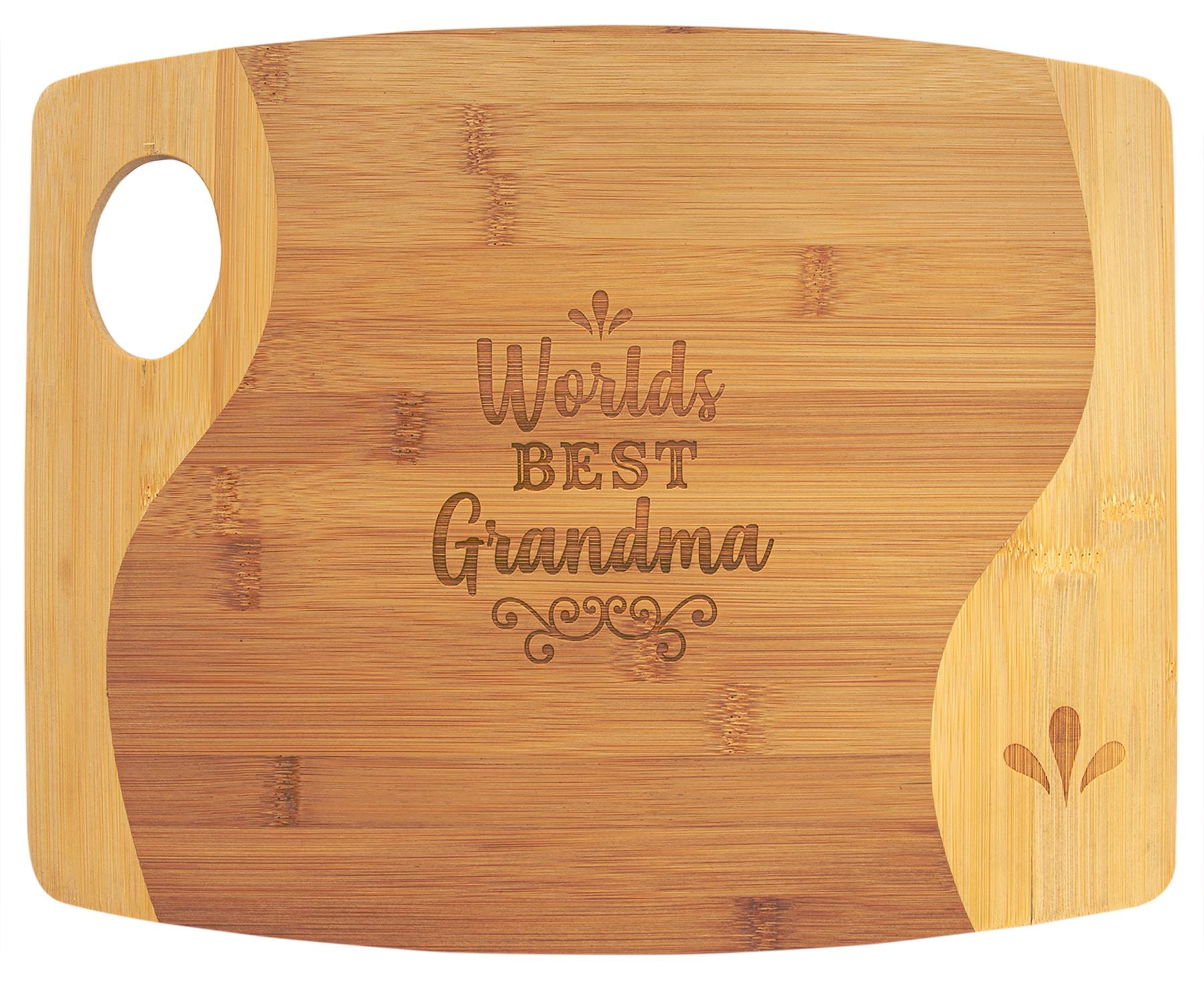 Two Tone Cutting Board with Handle, Bamboo, 13 3/4" x 11" Cutting Board Craftworks NW 