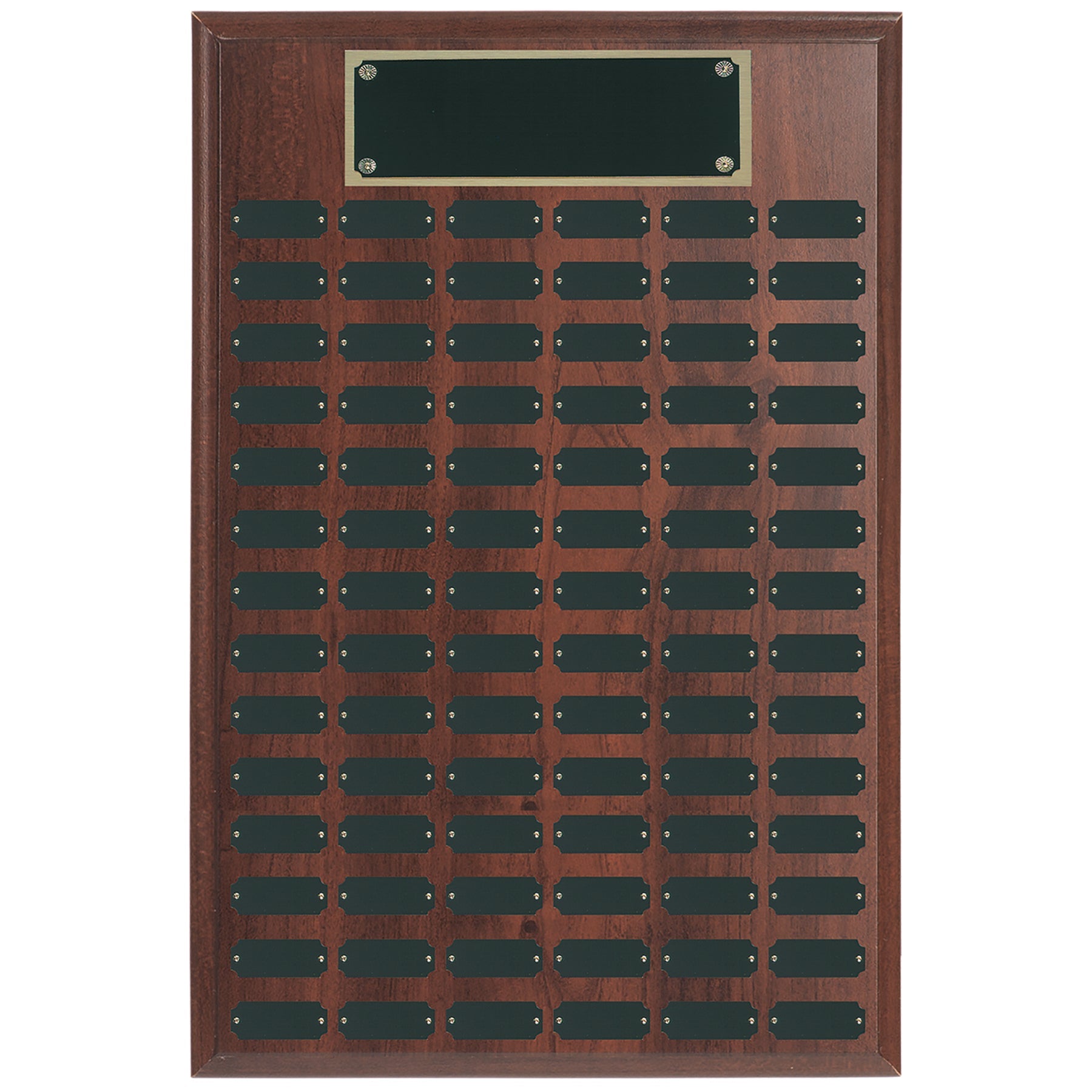 Walnut Completed Perpetual Plaque, 84 Plate, Laser Engraved Perpetual Plaque Craftworks NW 