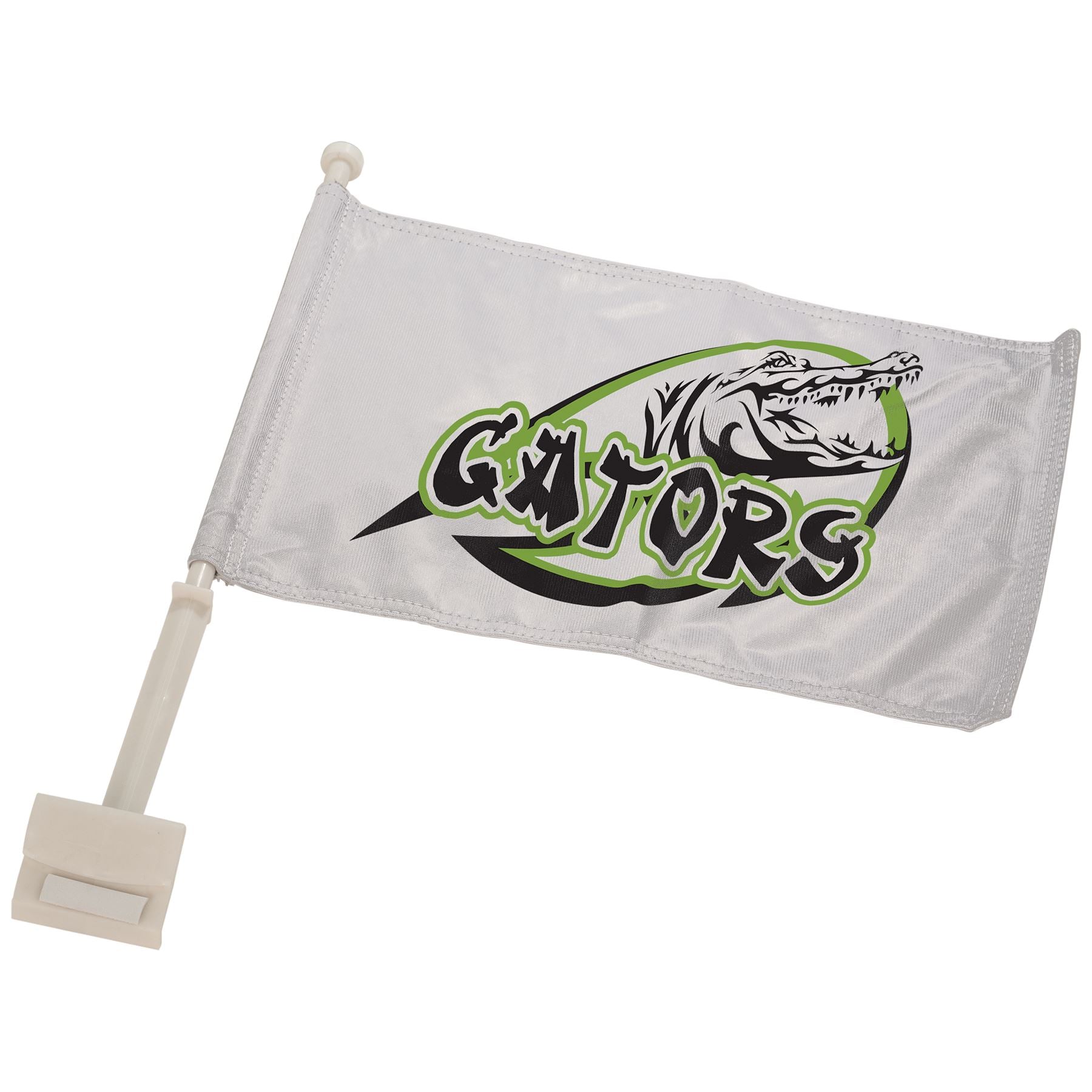 White Sublimatable Car Flag with Pole, 16" x 10 1/2", Full Color Dye Sub Car Flag Craftworks NW 