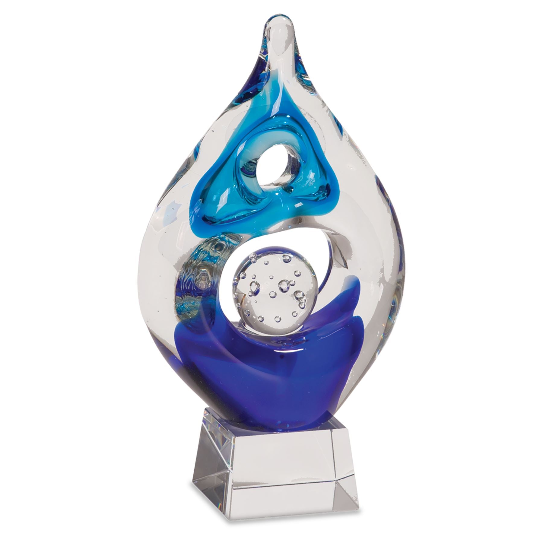 Winner Art Glass, 8 1/2" Art Glass Award, Laser Engraved Art Glass Craftworks NW 