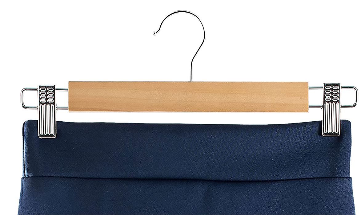Wooden Slack/Dress Hangers w/Metal Clips, Laser Engraved Hangers Craftworks NW Natural 1-Side None